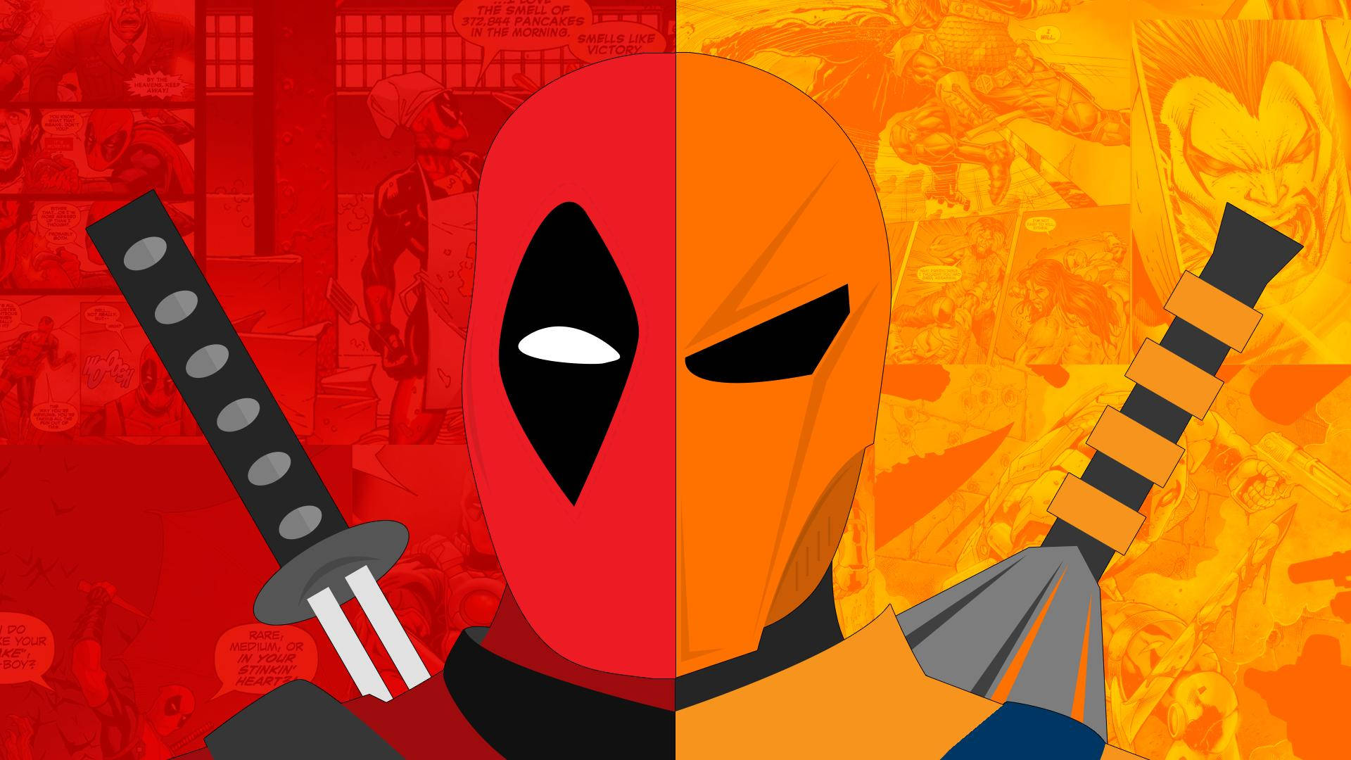 Fan Made: Deadpool, Deathstroke Wallpaper Background