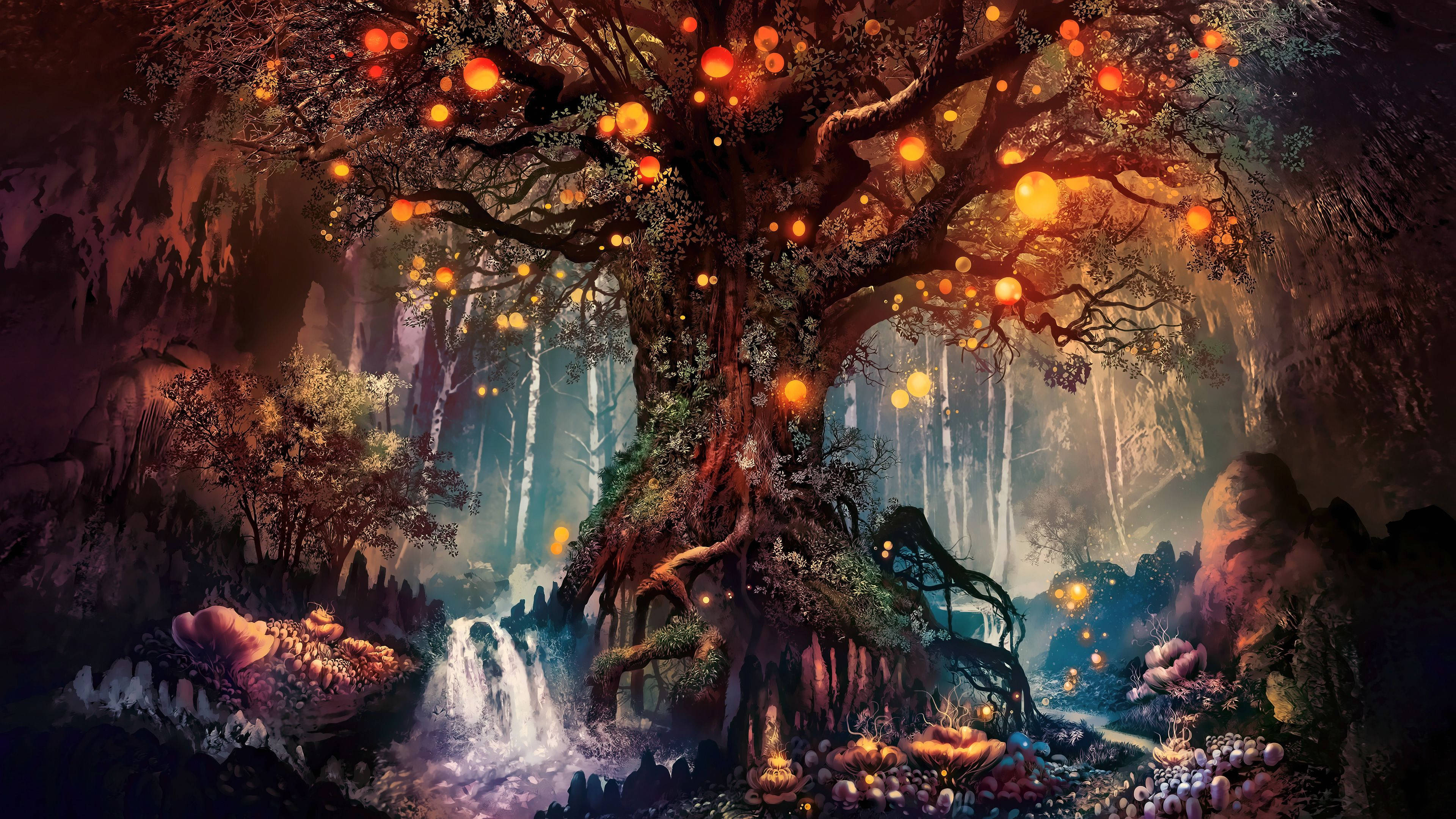 Fantasy Magical Tree Background