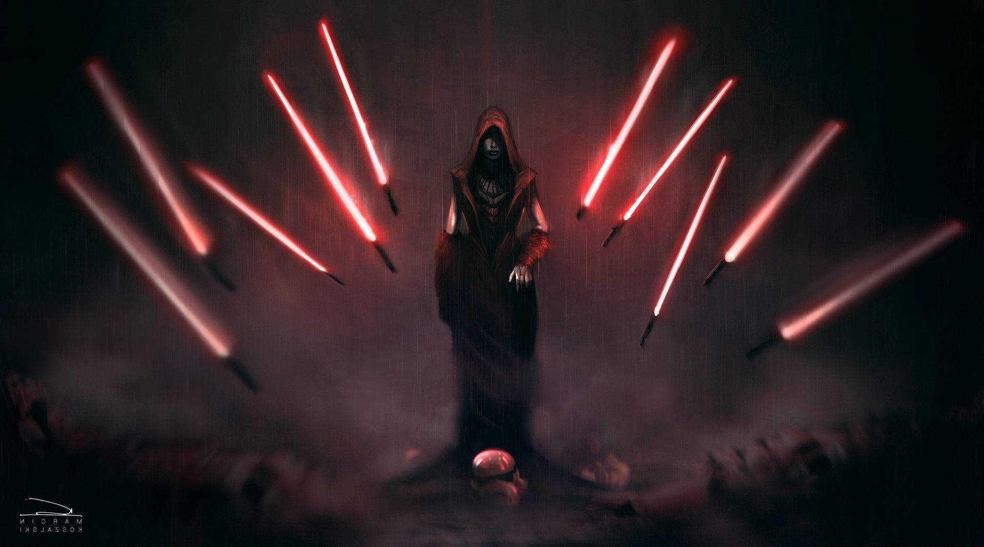 Female Sith In Battlefield Background