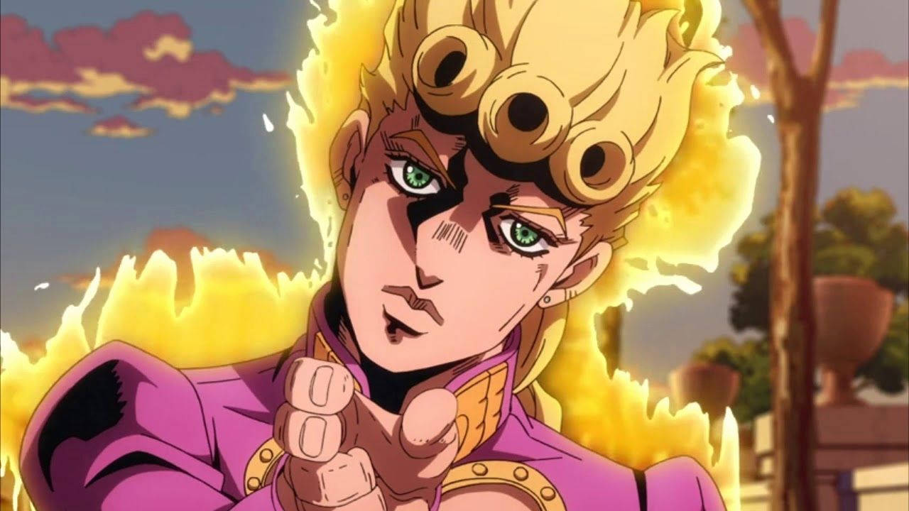 Flaming Awesome Giorno Giovanna Background