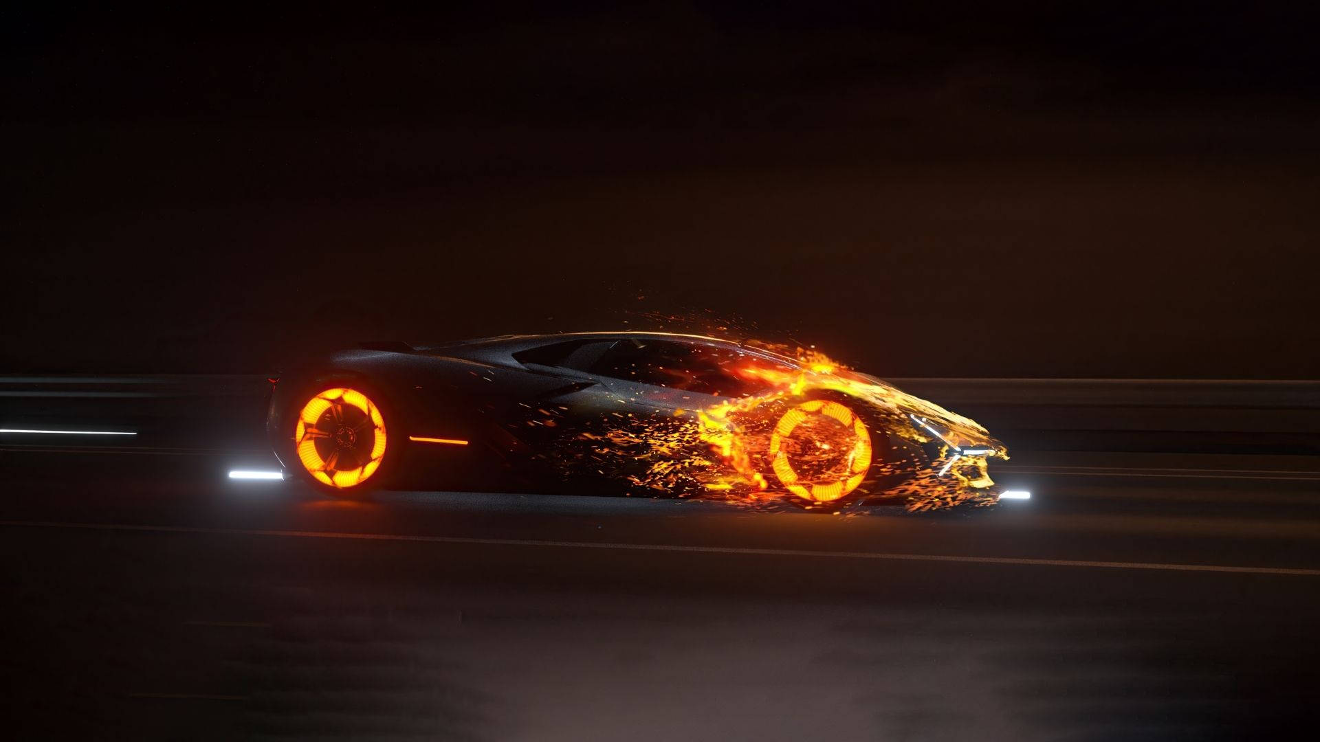 Flaming Lamborghini Aventador Background