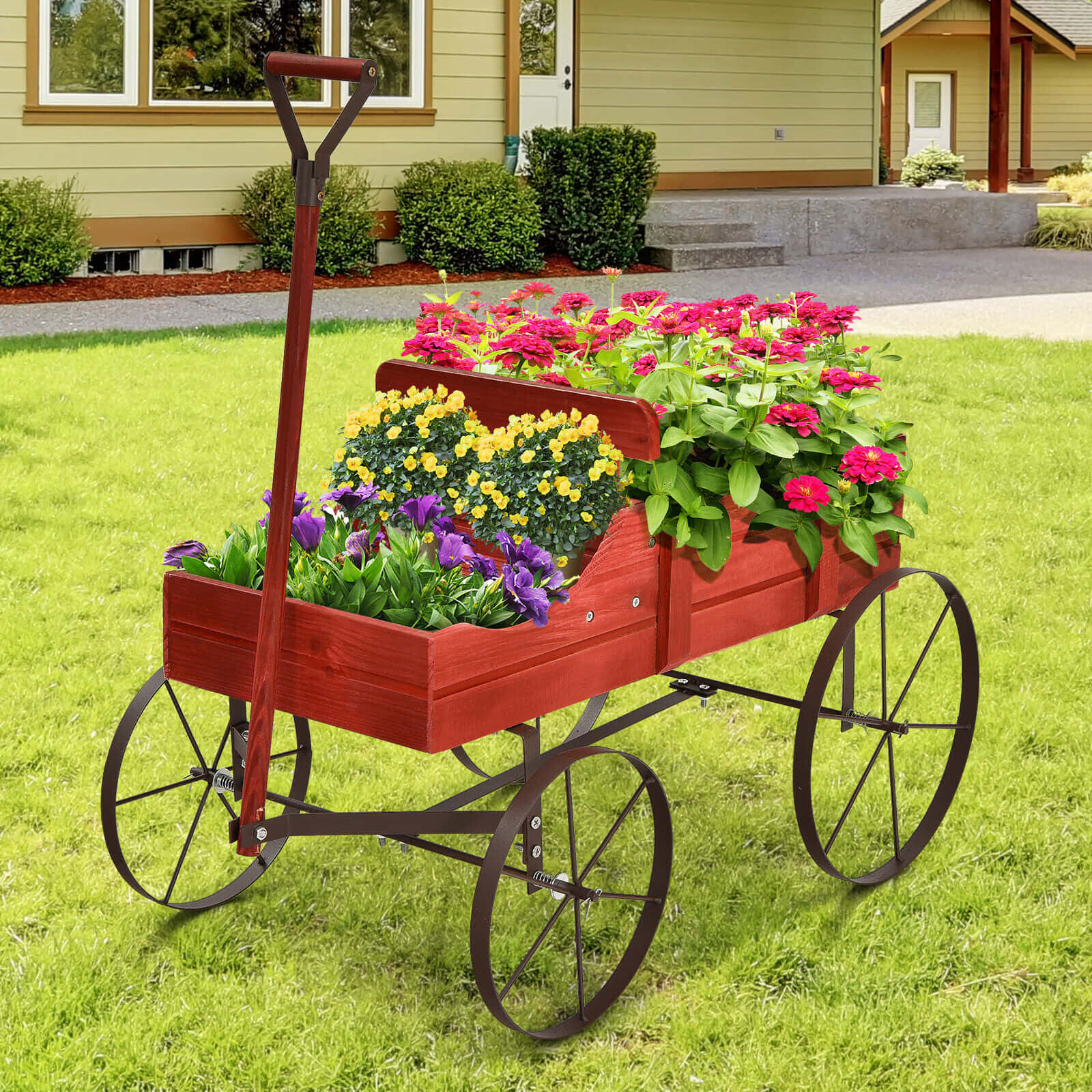 Download Charming Flower Cart in Full Bloom Wallpaper