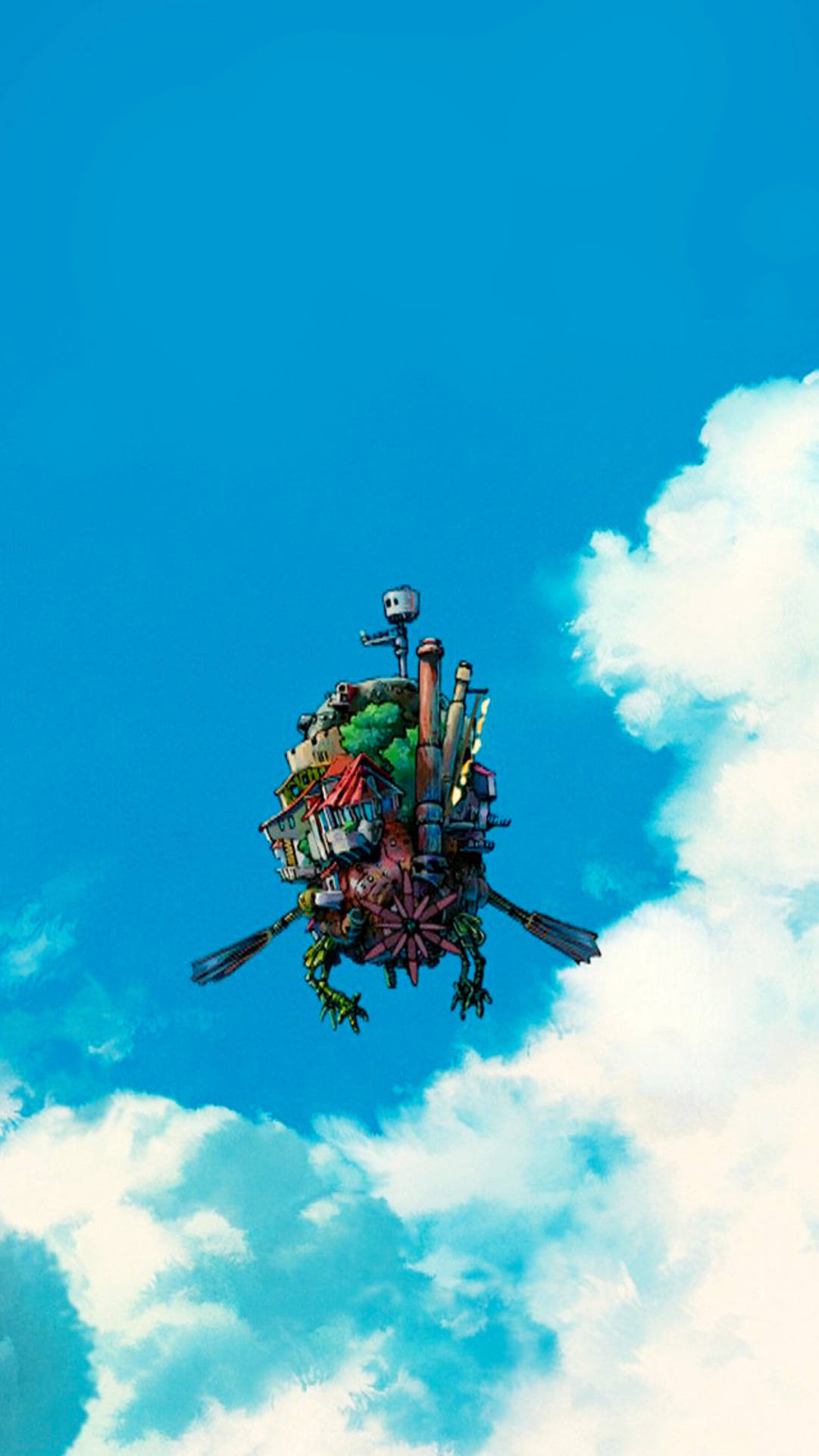 Flying Howl's Moving Castle Phone Background