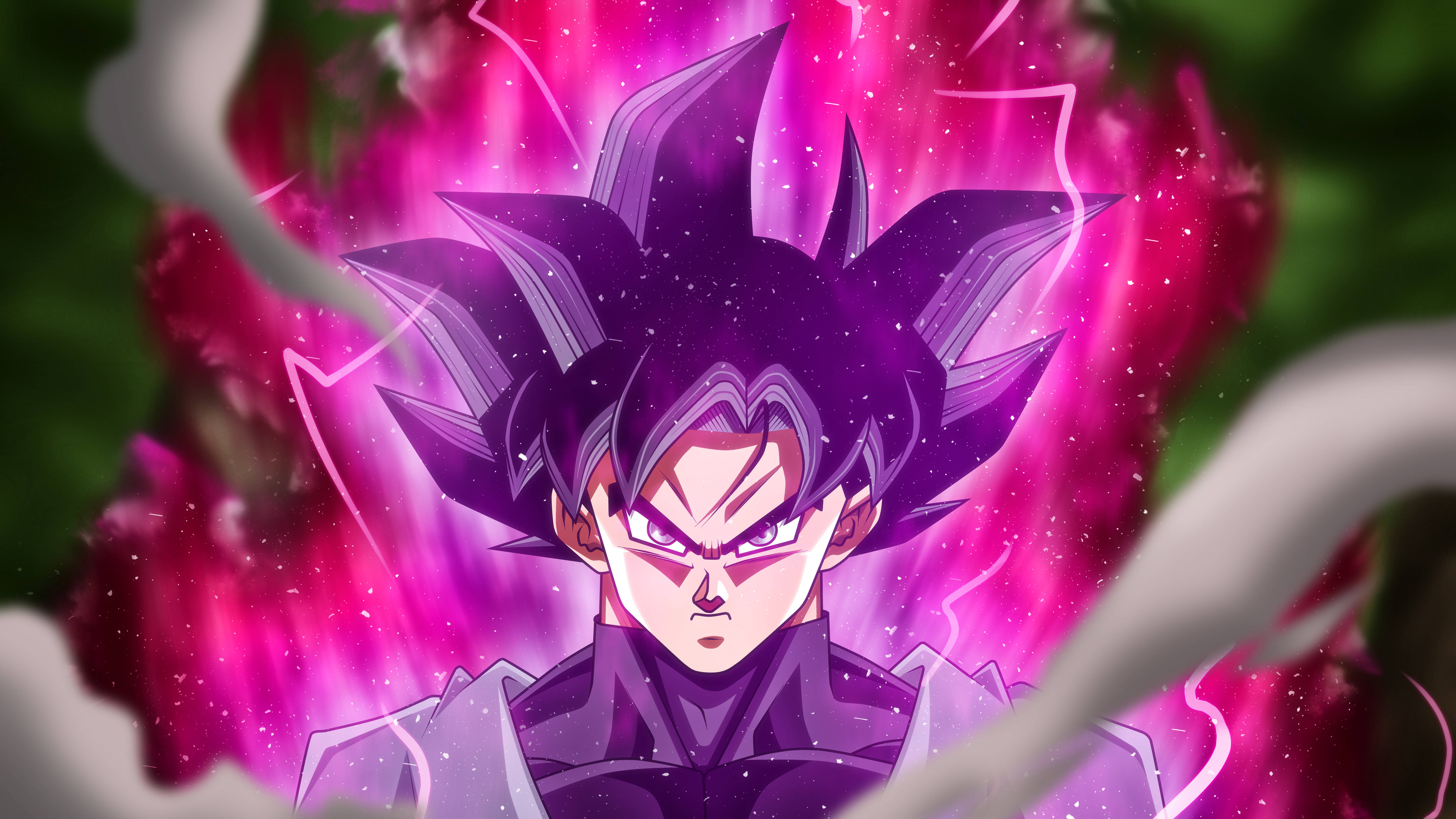 Focused Powering Goku Black Background