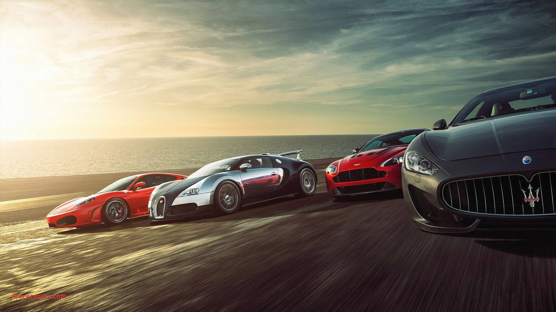 Four Epic Sports Cars Background