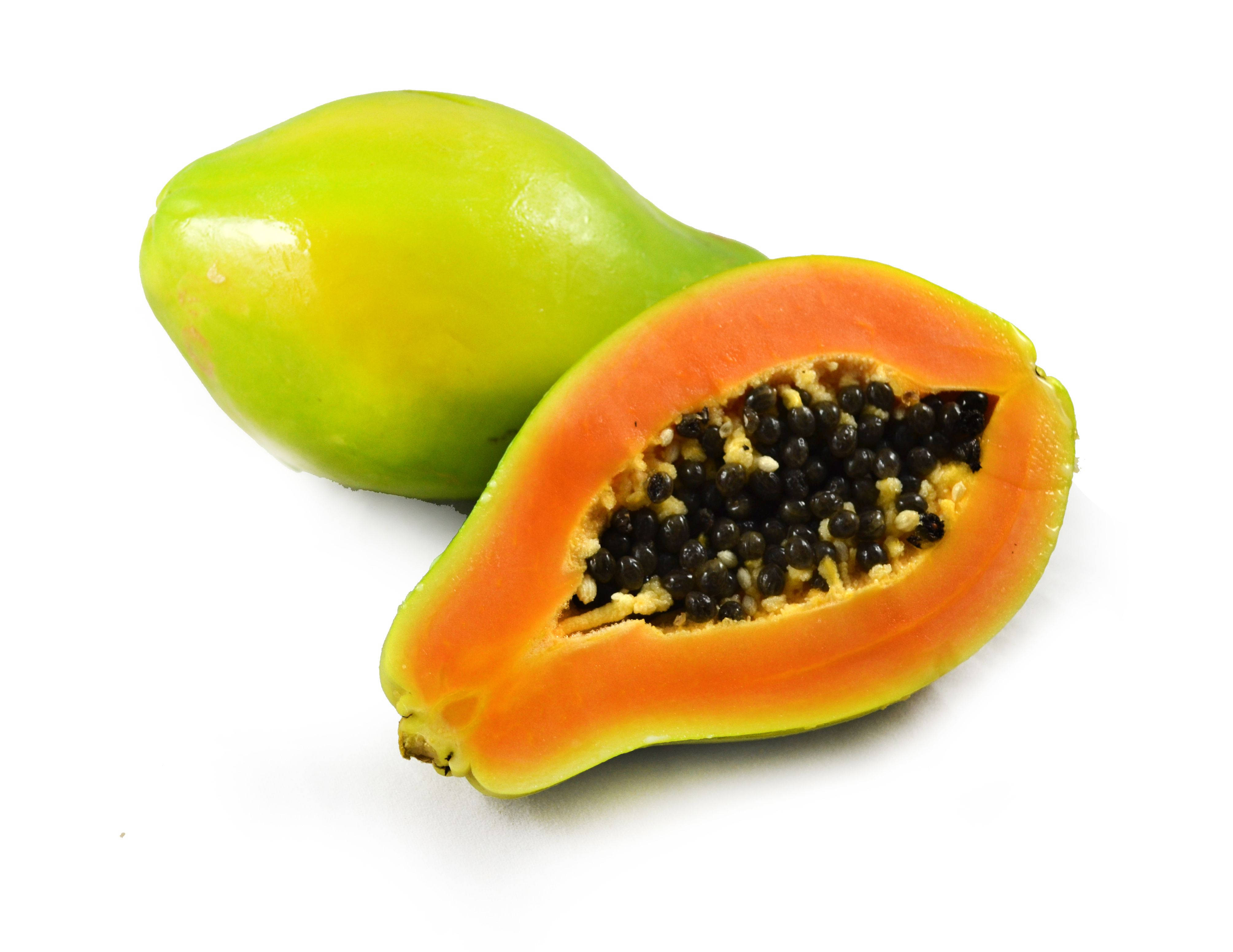 Download Fresh Papaya Fruit White Background Wallpaper 