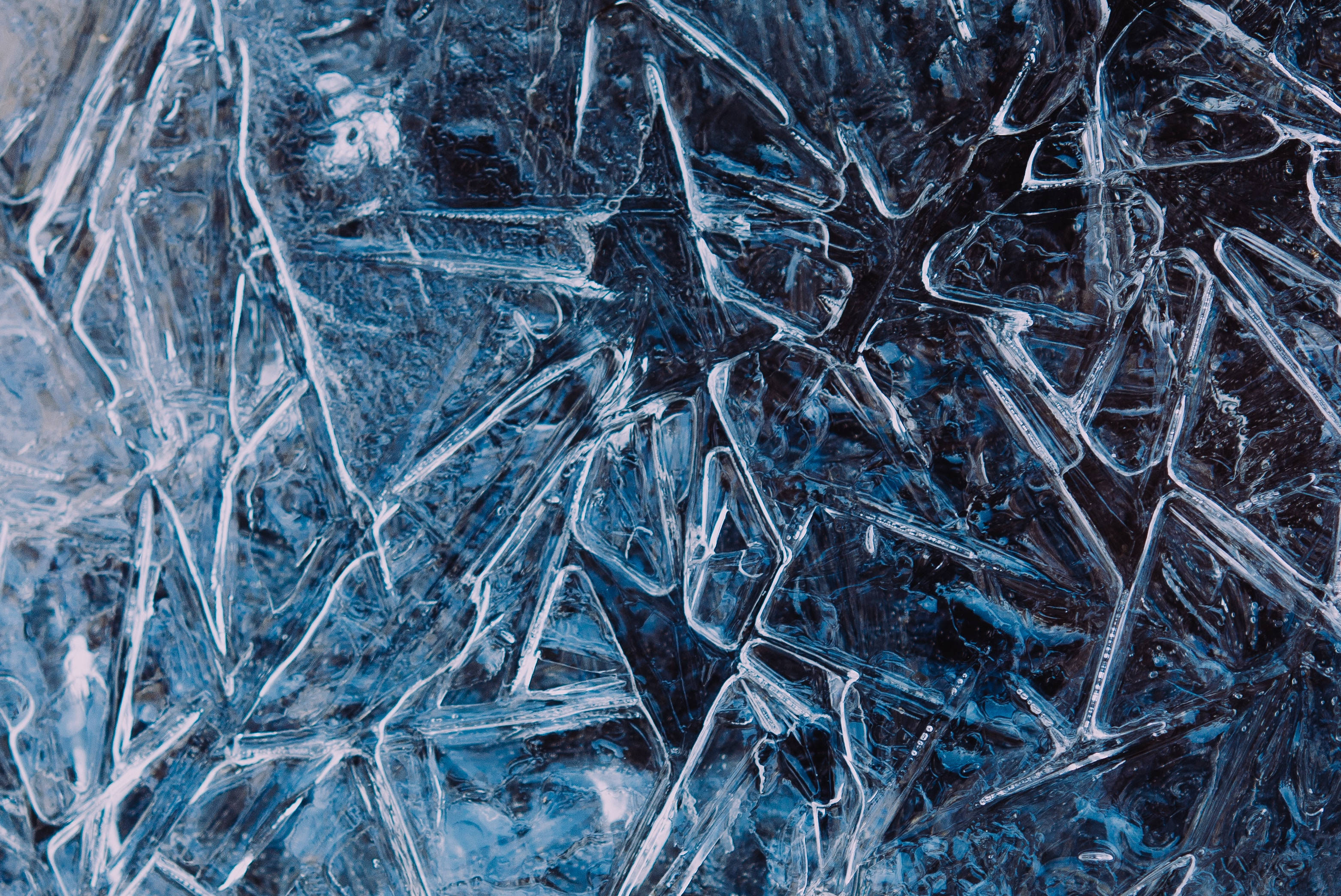 Frozen Close-up Textured Ice Background