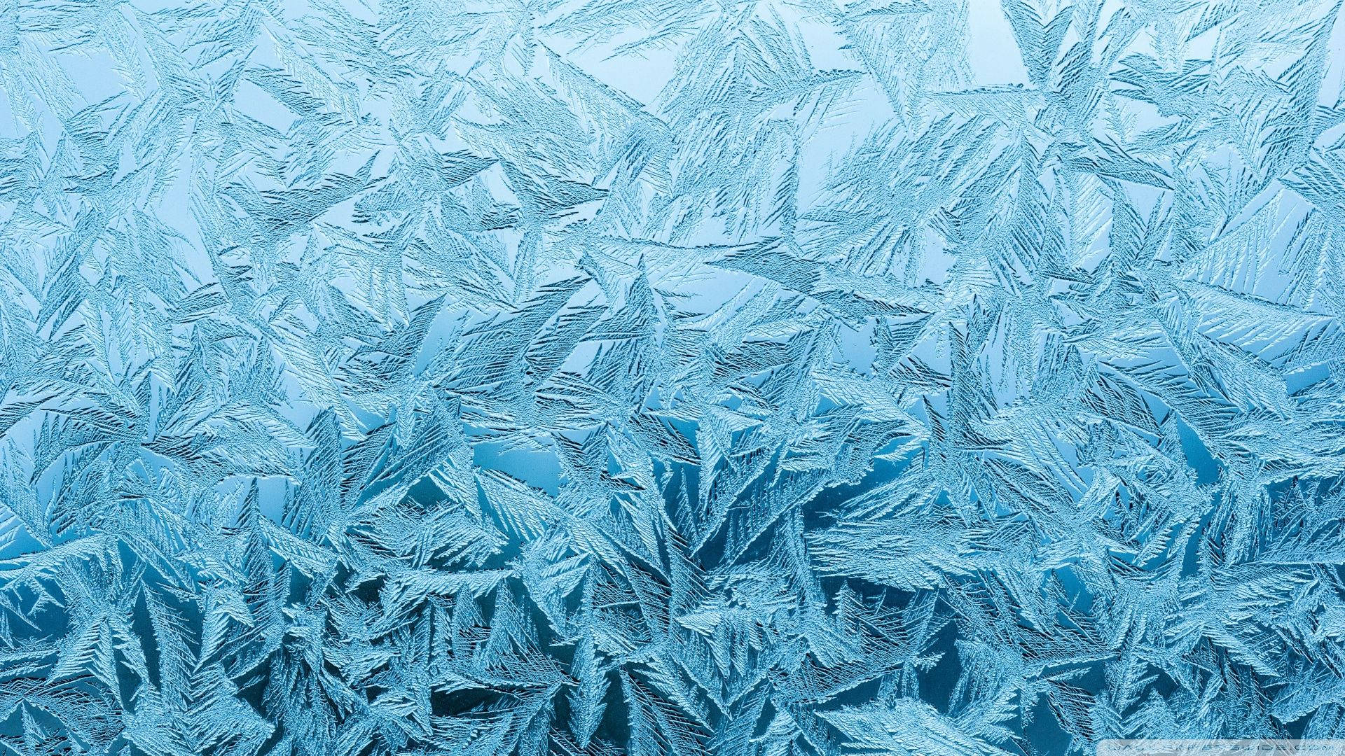 Frozen Glass Snowflakes Background