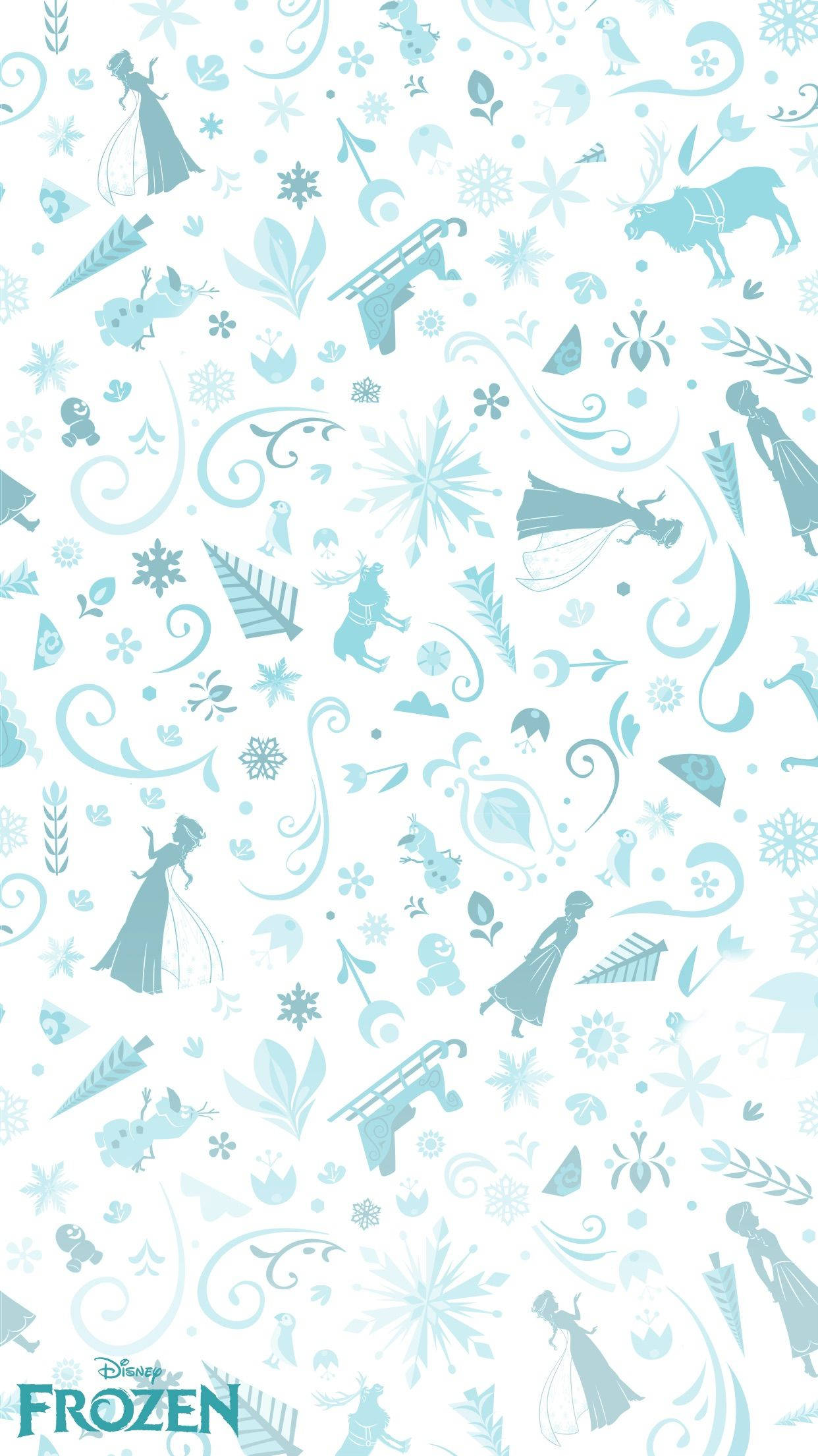 Frozen Winter Themed Pattern Background