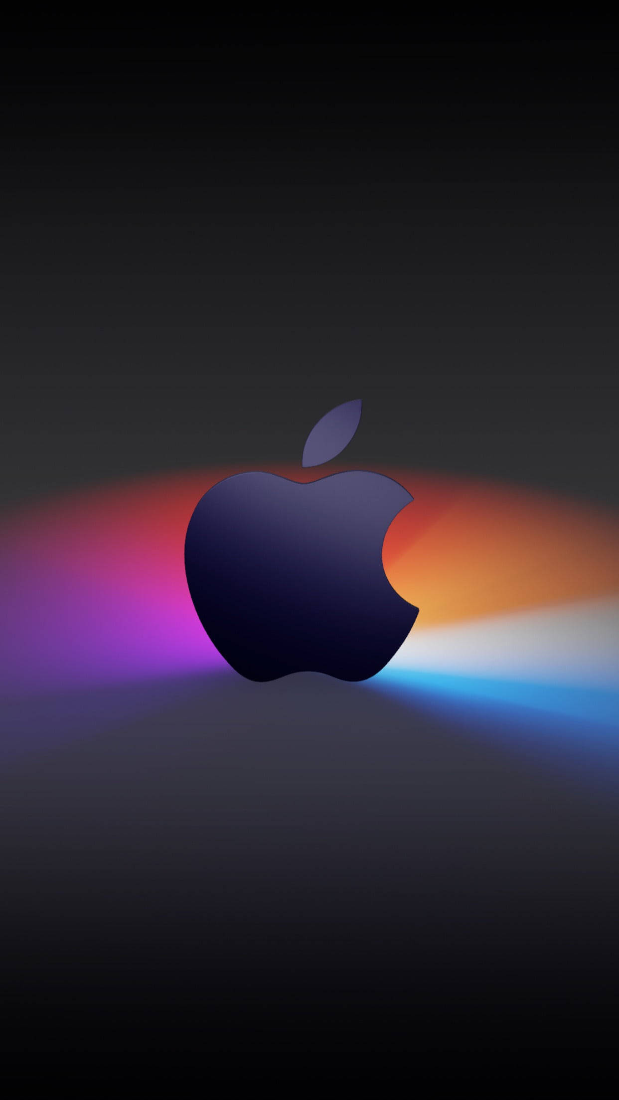 Download Full Hd Apple With Bright-colored Rays Wallpaper 