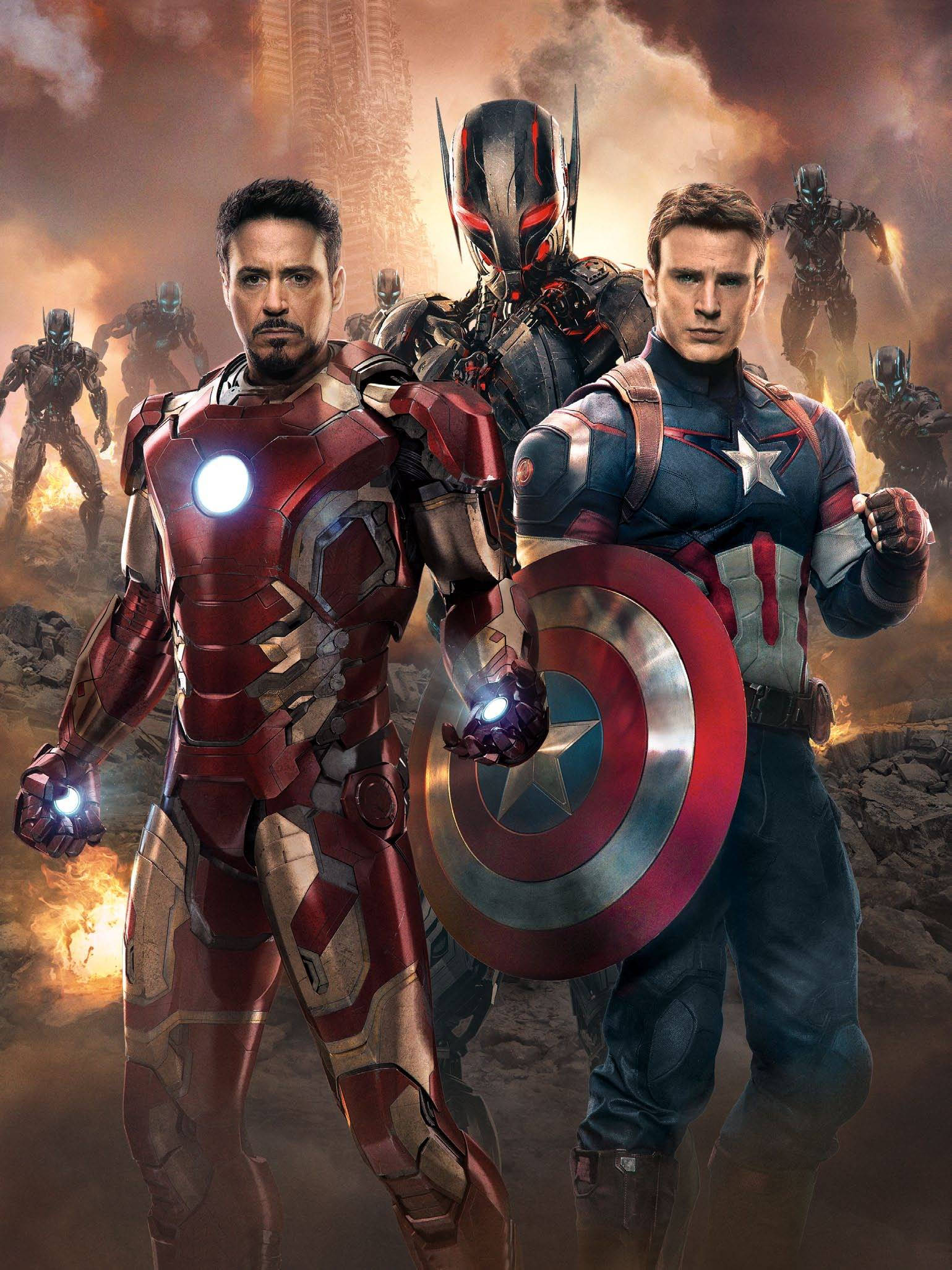 Download Full Hd Ultron Iron Man Captain America Android Wallpaper |  