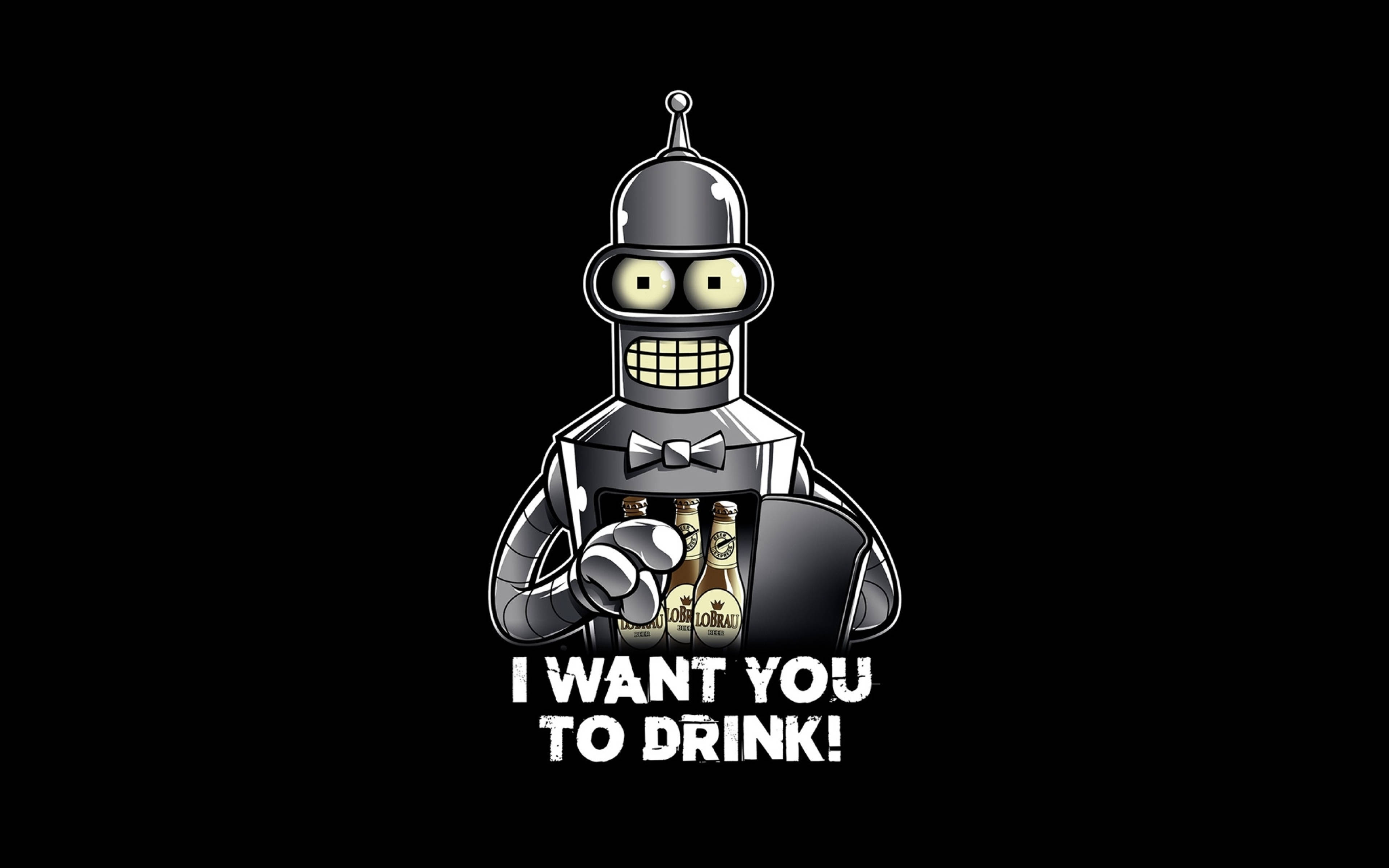 Futurama Bender With Beers Art Background