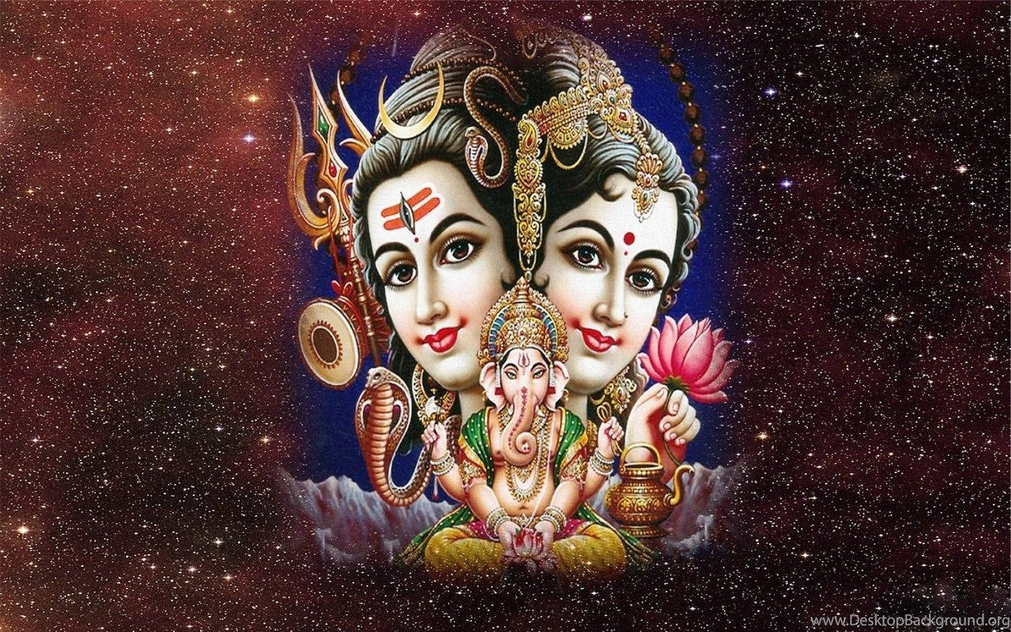 Download Ganesh 3d With Hindu Gods Wallpaper 