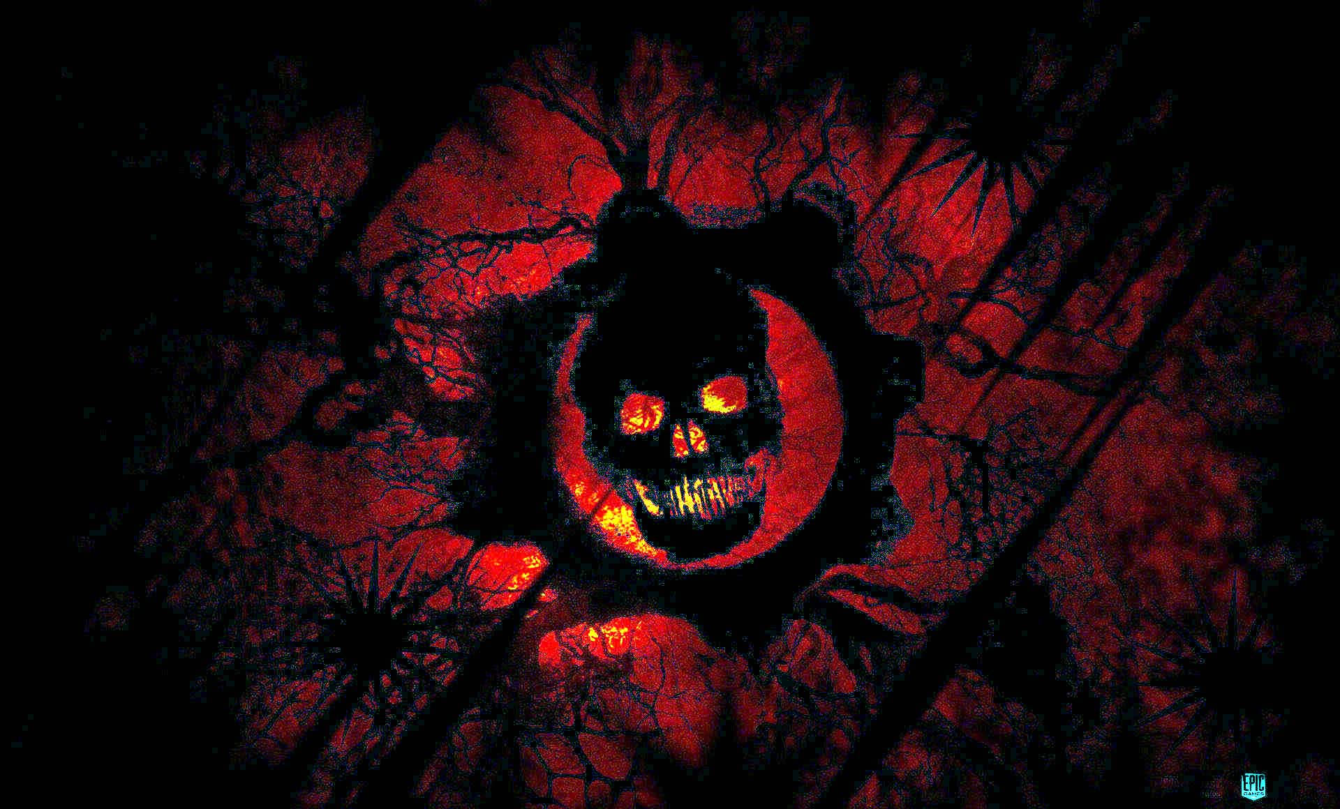 Gears 5 Bloody Skull Of Spades Background