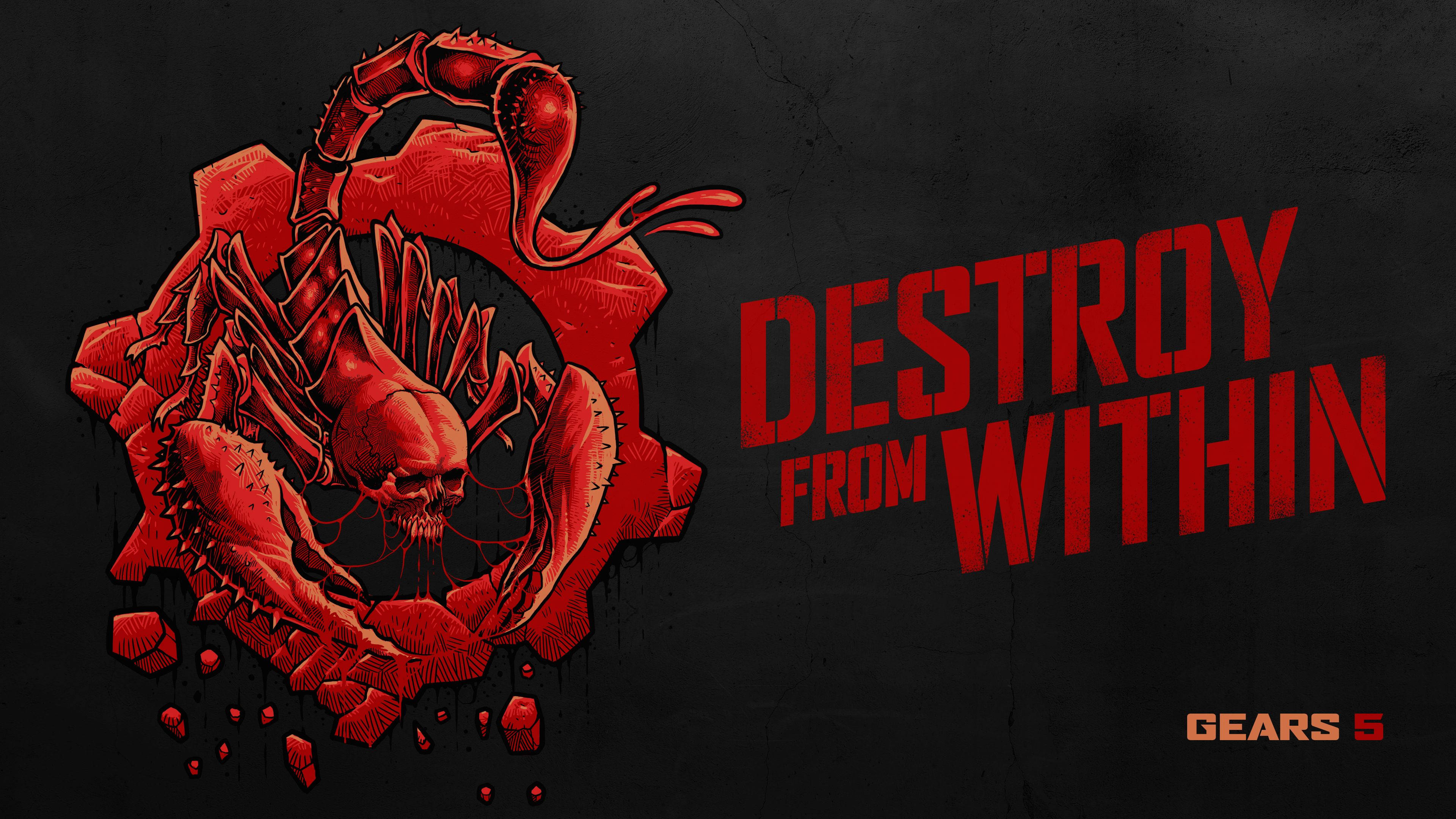 Gears 5 Destroy From Within Logo Background