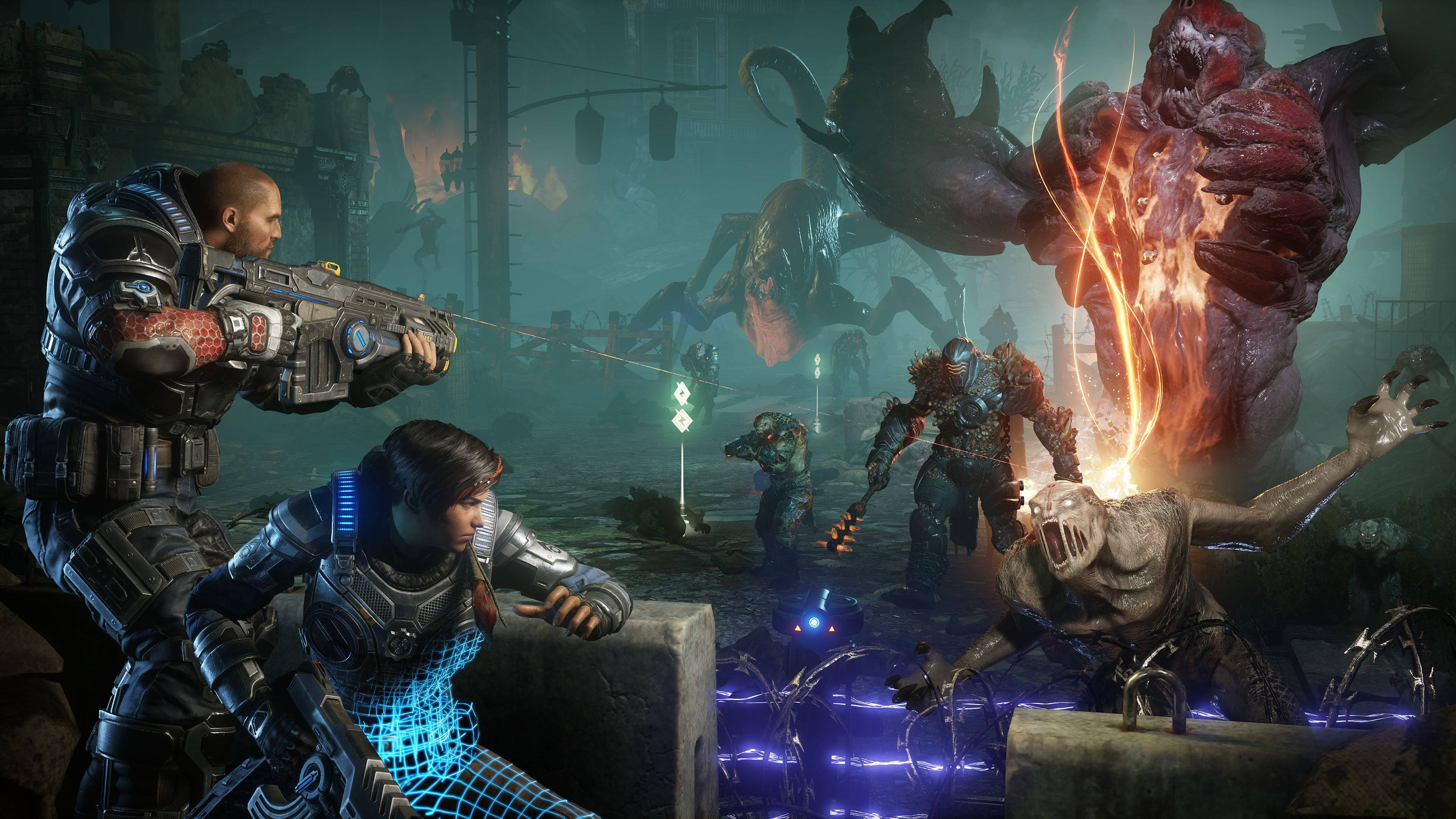 Gears 5 Game War Action Background