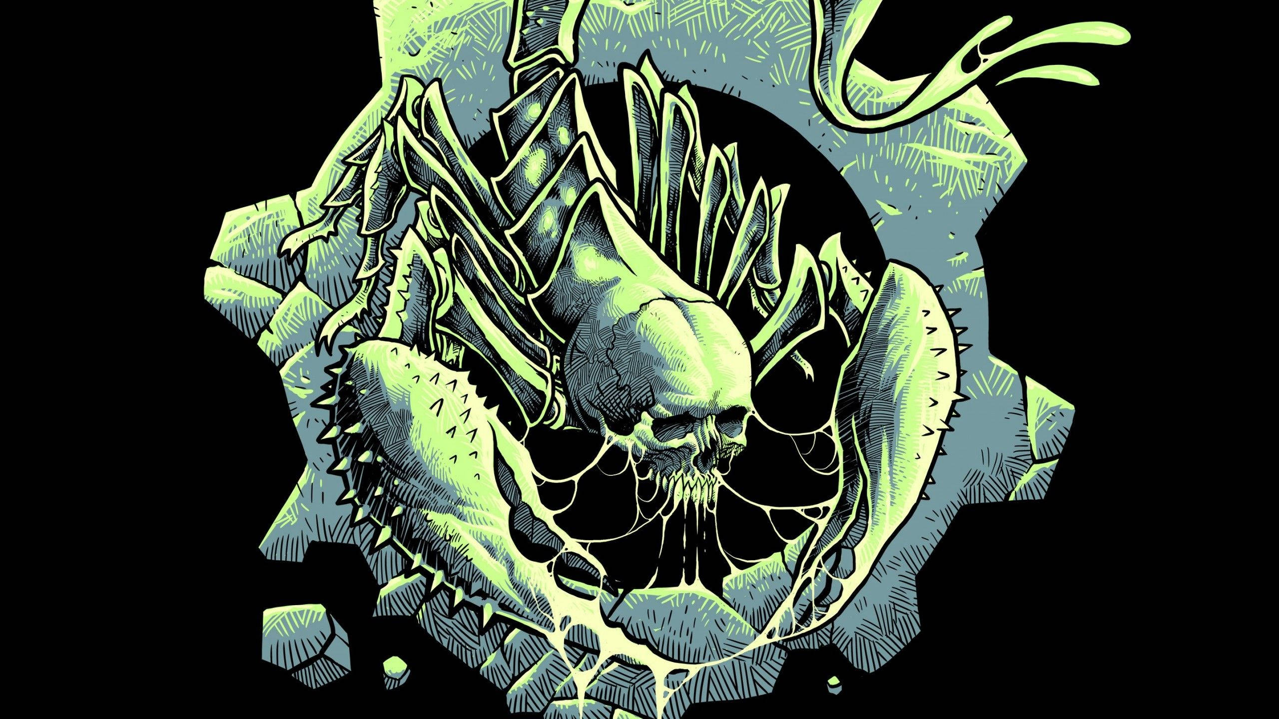 Gears 5 War Skull Artwork Background