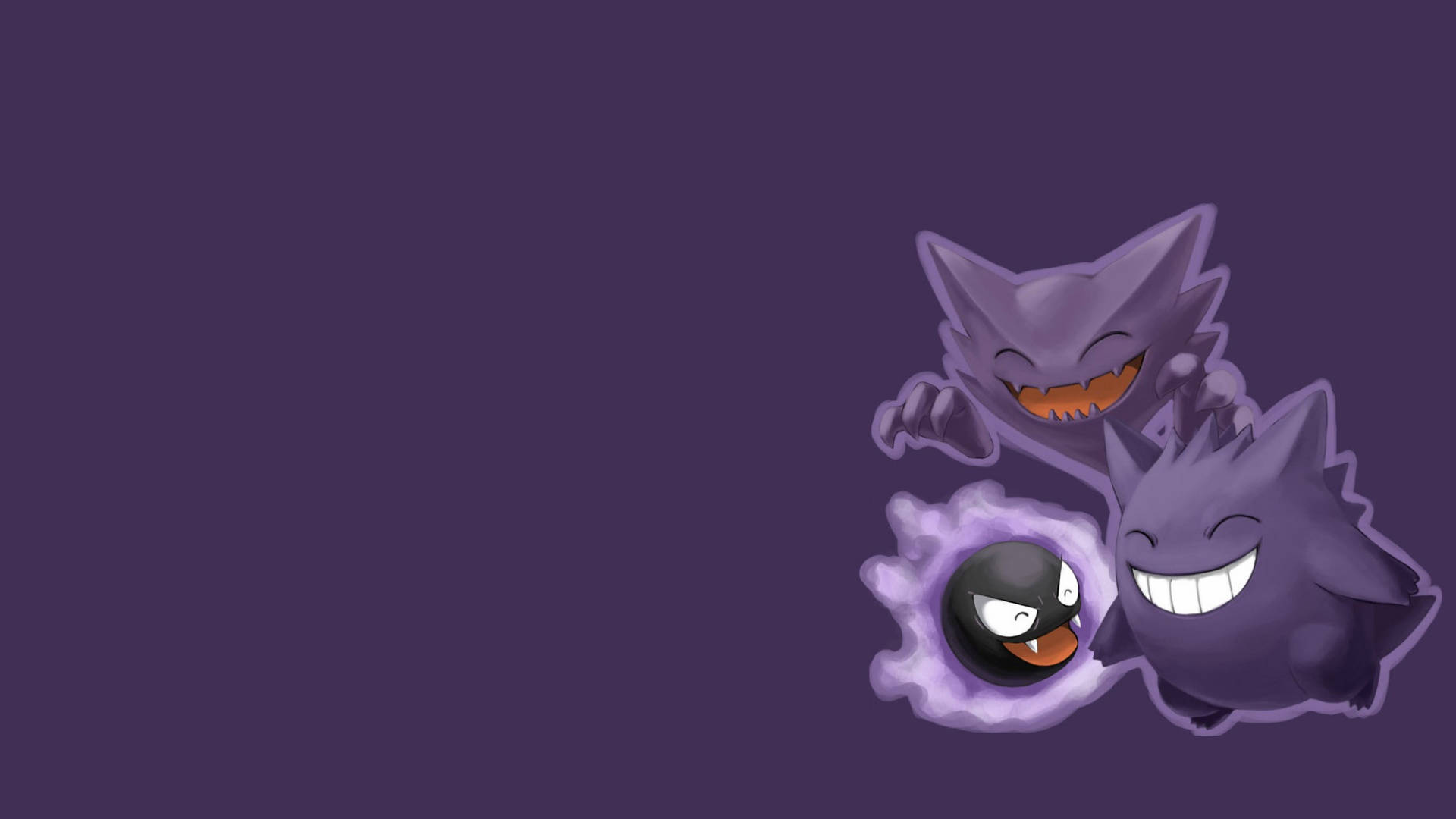 Gengar With Gastly And Haunter Background