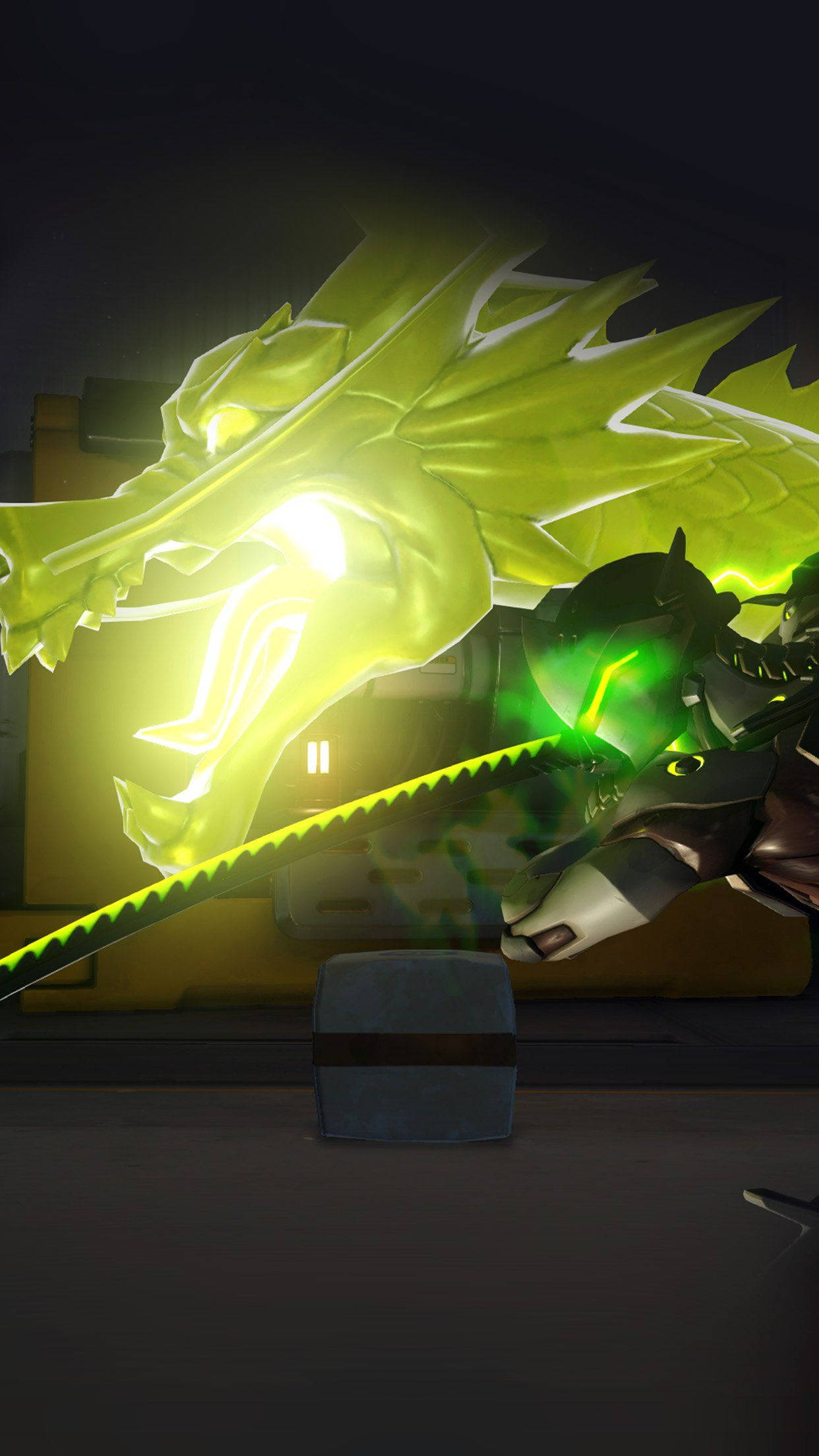 Genji Luminous Green Dragon Background