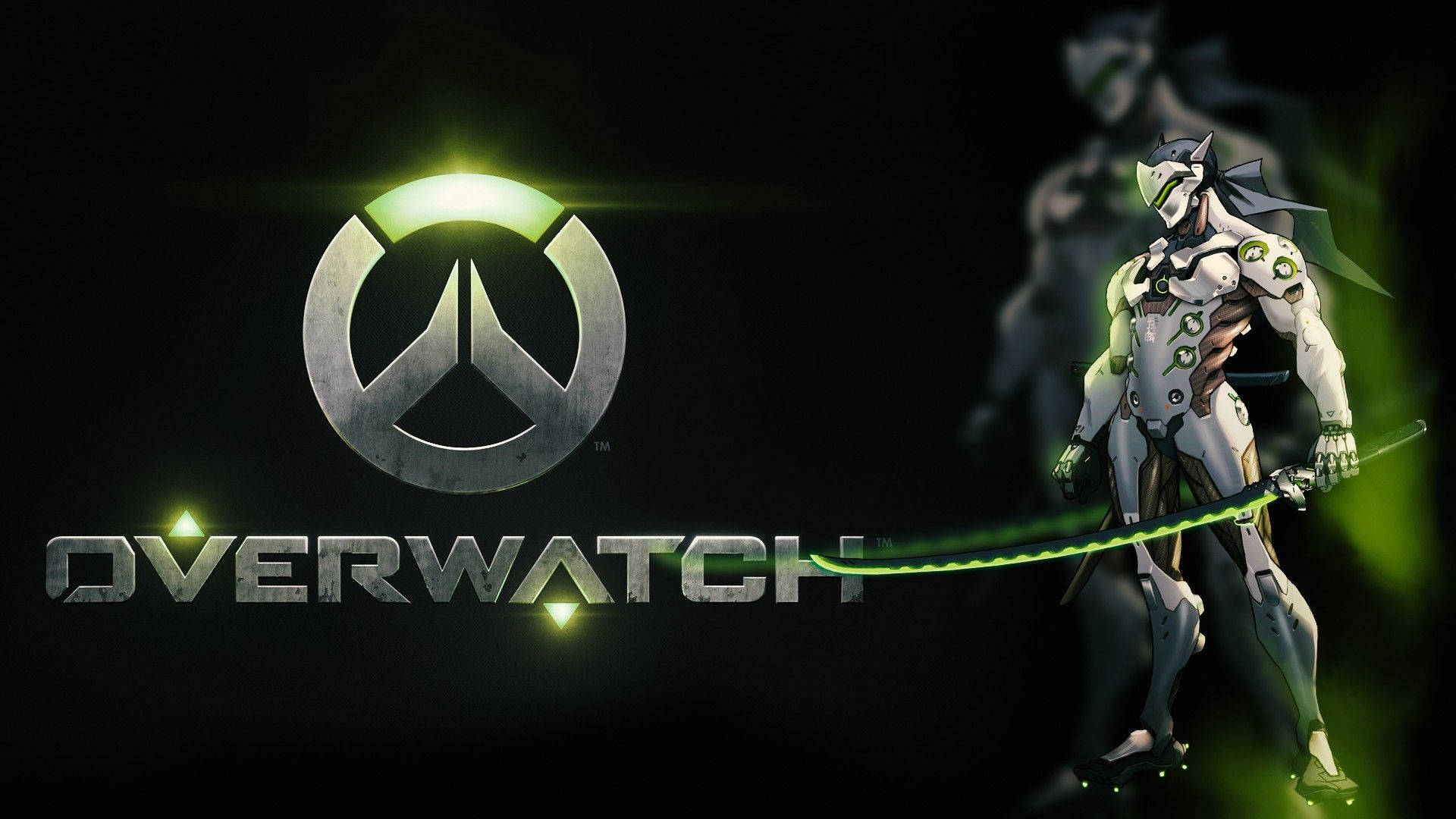 Genji Overwatch Full Hd Logo Cover Background