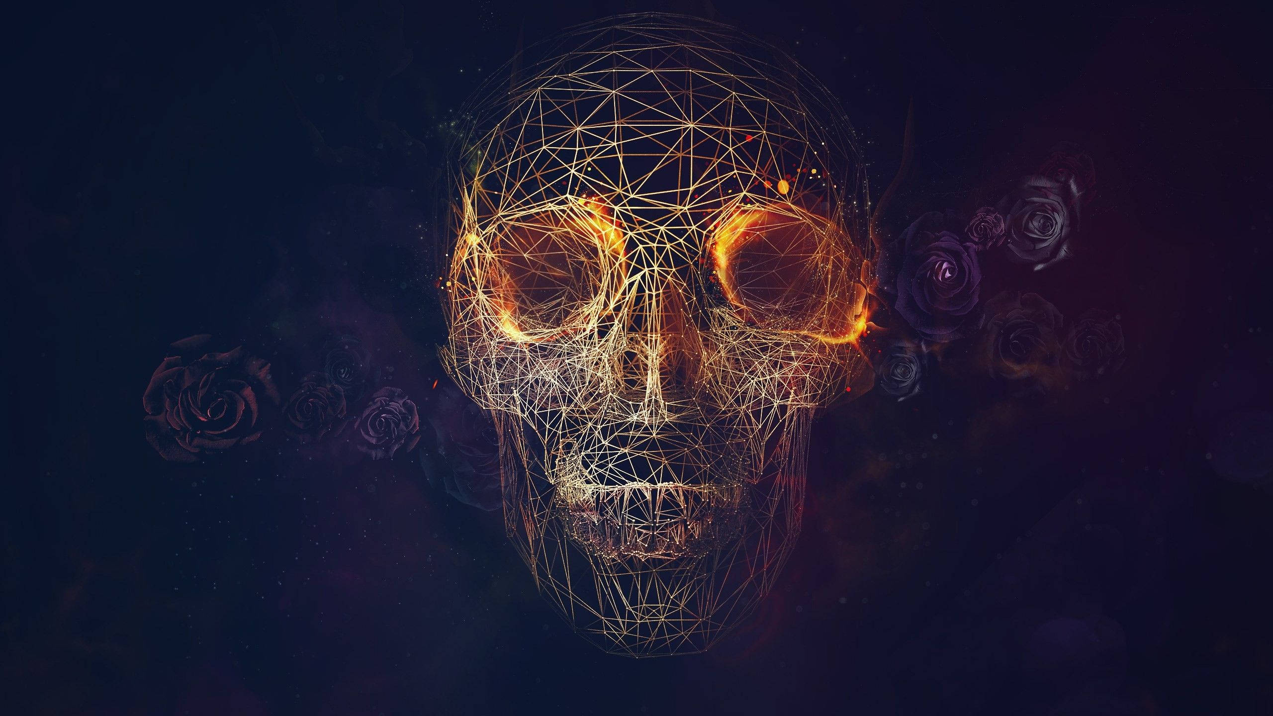 Geometric Skull Psychedelic Background