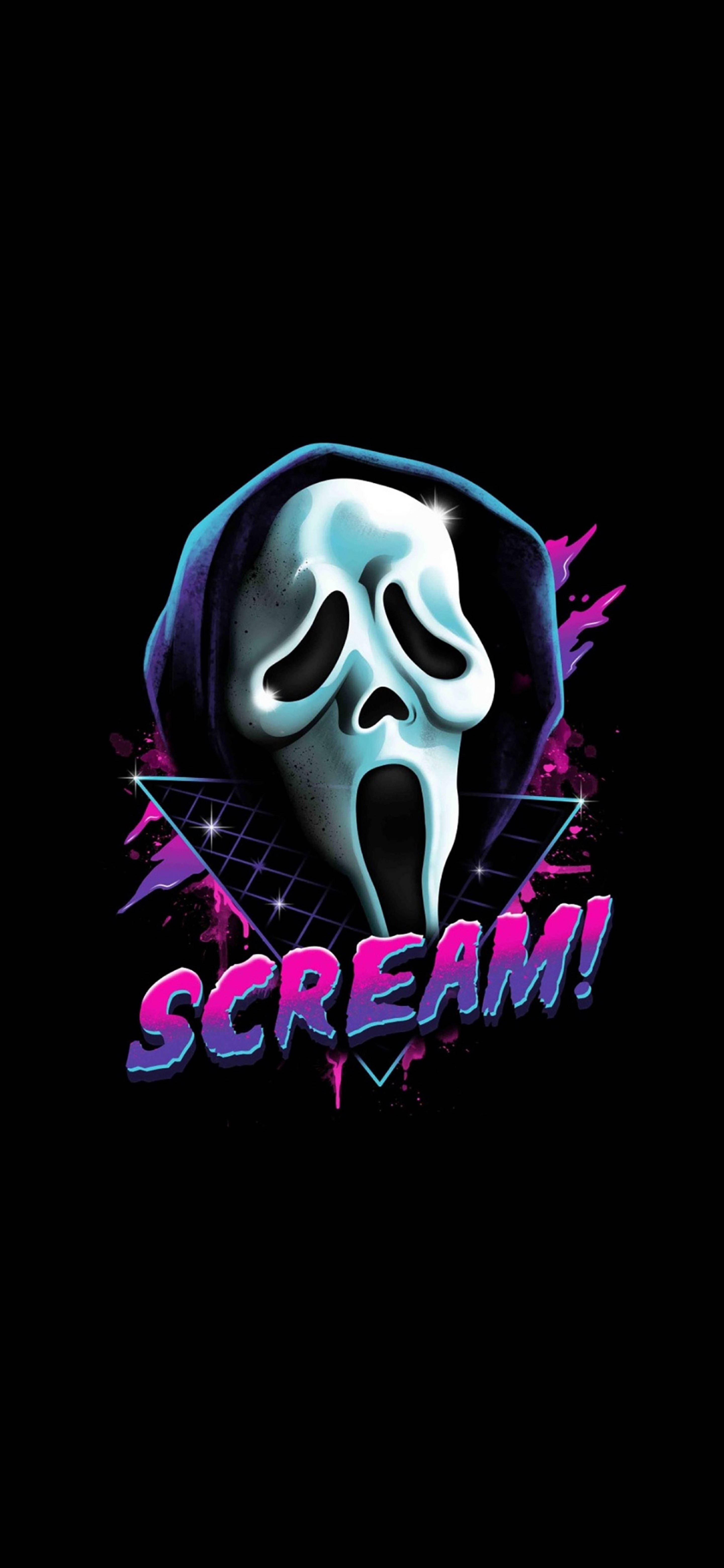 Download Ghostface Scream Retro Art Wallpaper | Wallpapers.com