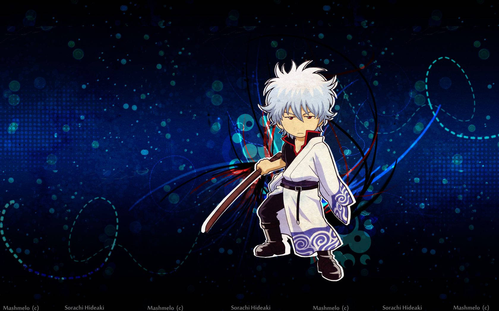 Gintama Chibi Gintoki With Sword Background