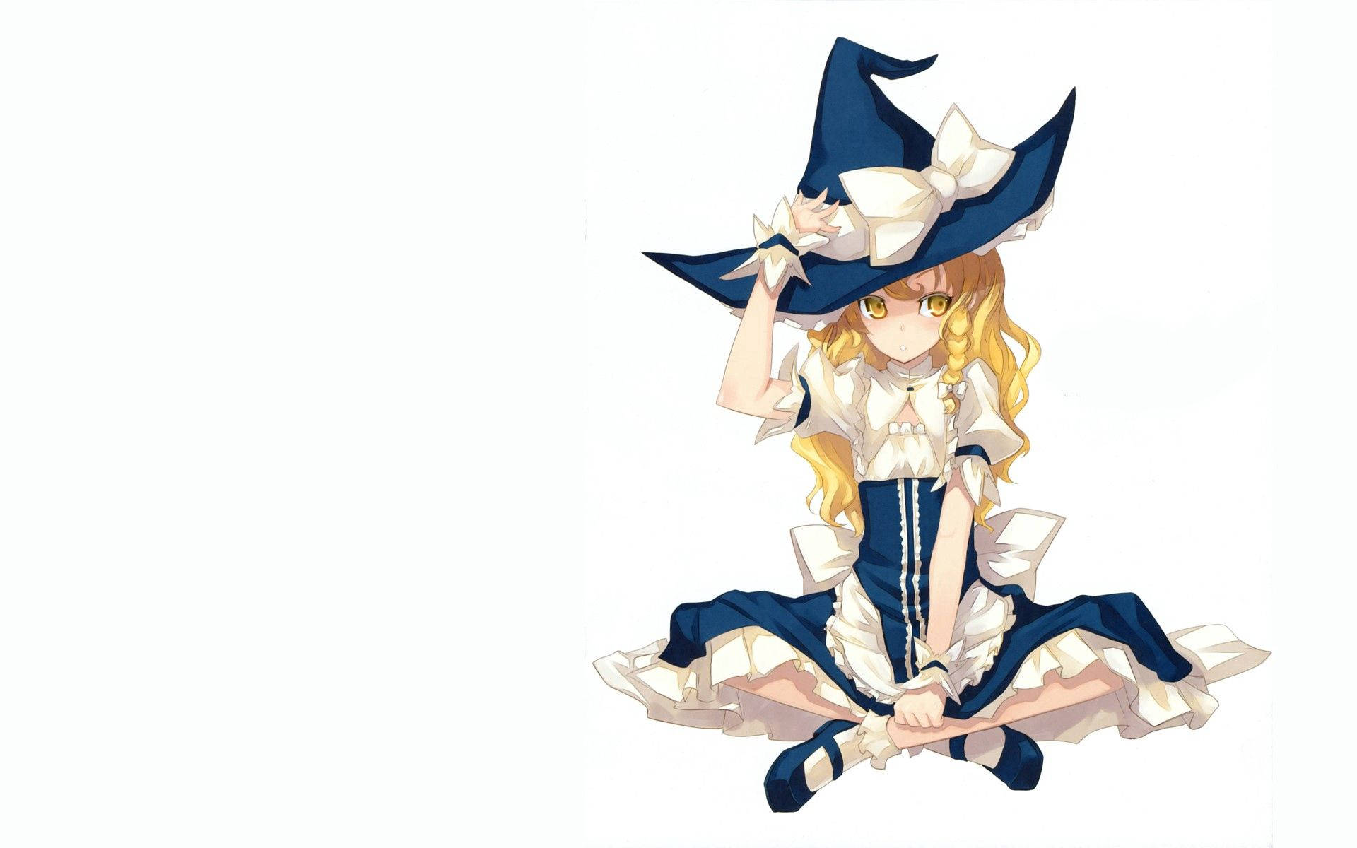 Girl, Blond, Fairy Blue Costume, Posture Background
