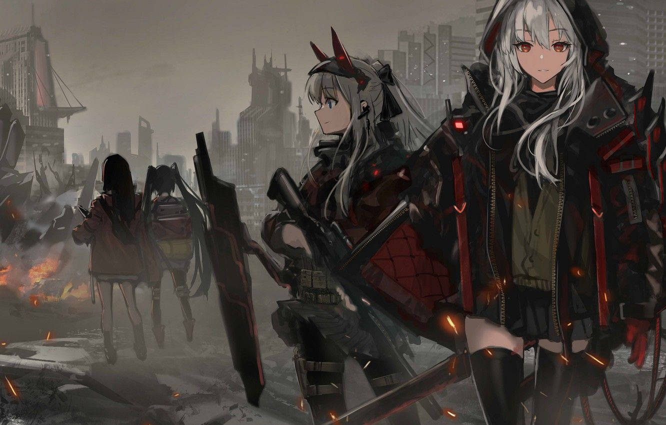 Girls Frontline In The Ruins Background
