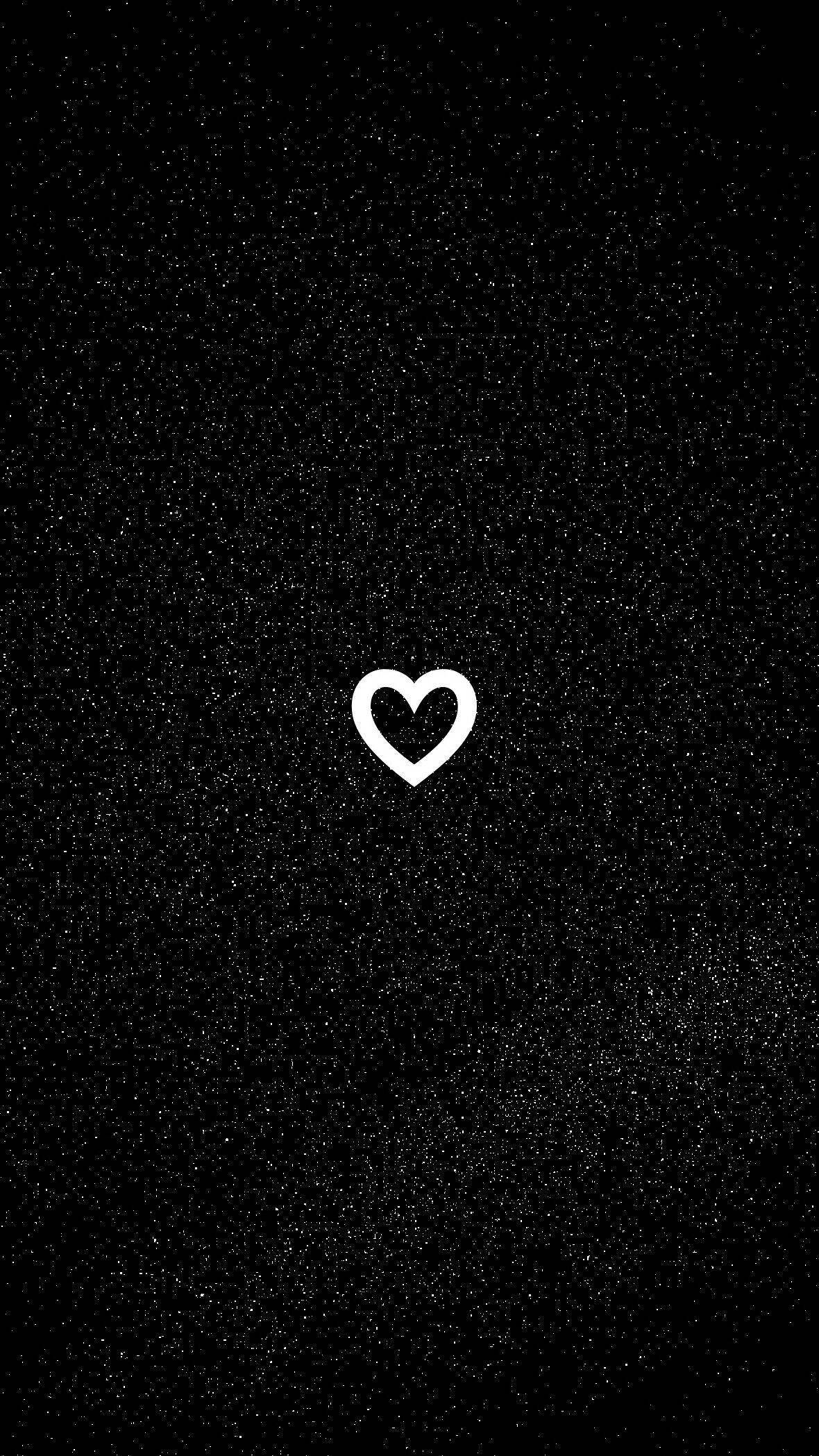 Download Glittery White And Black Heart Aesthetic Wallpaper 
