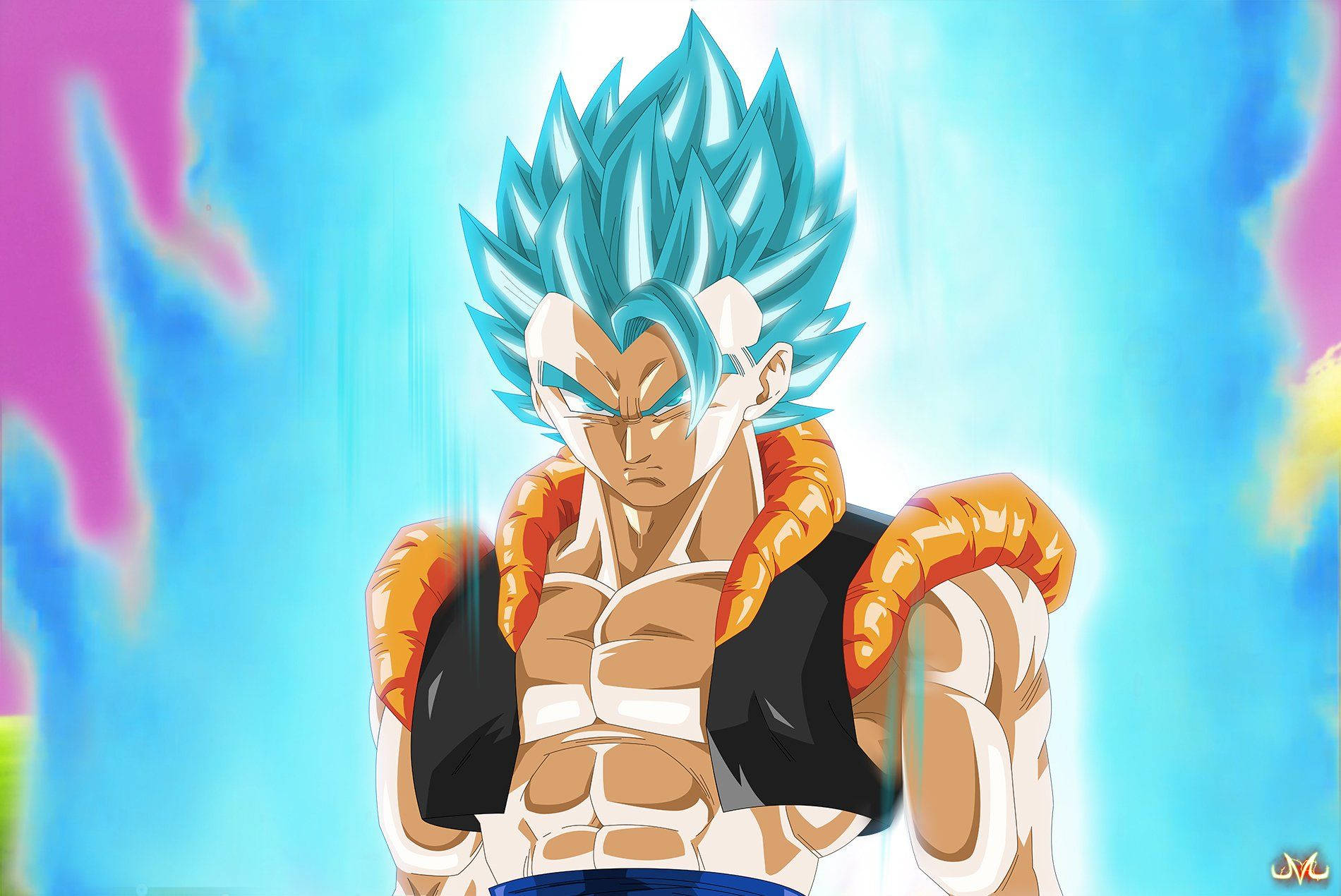 Gogeta Furious Looking Face Background