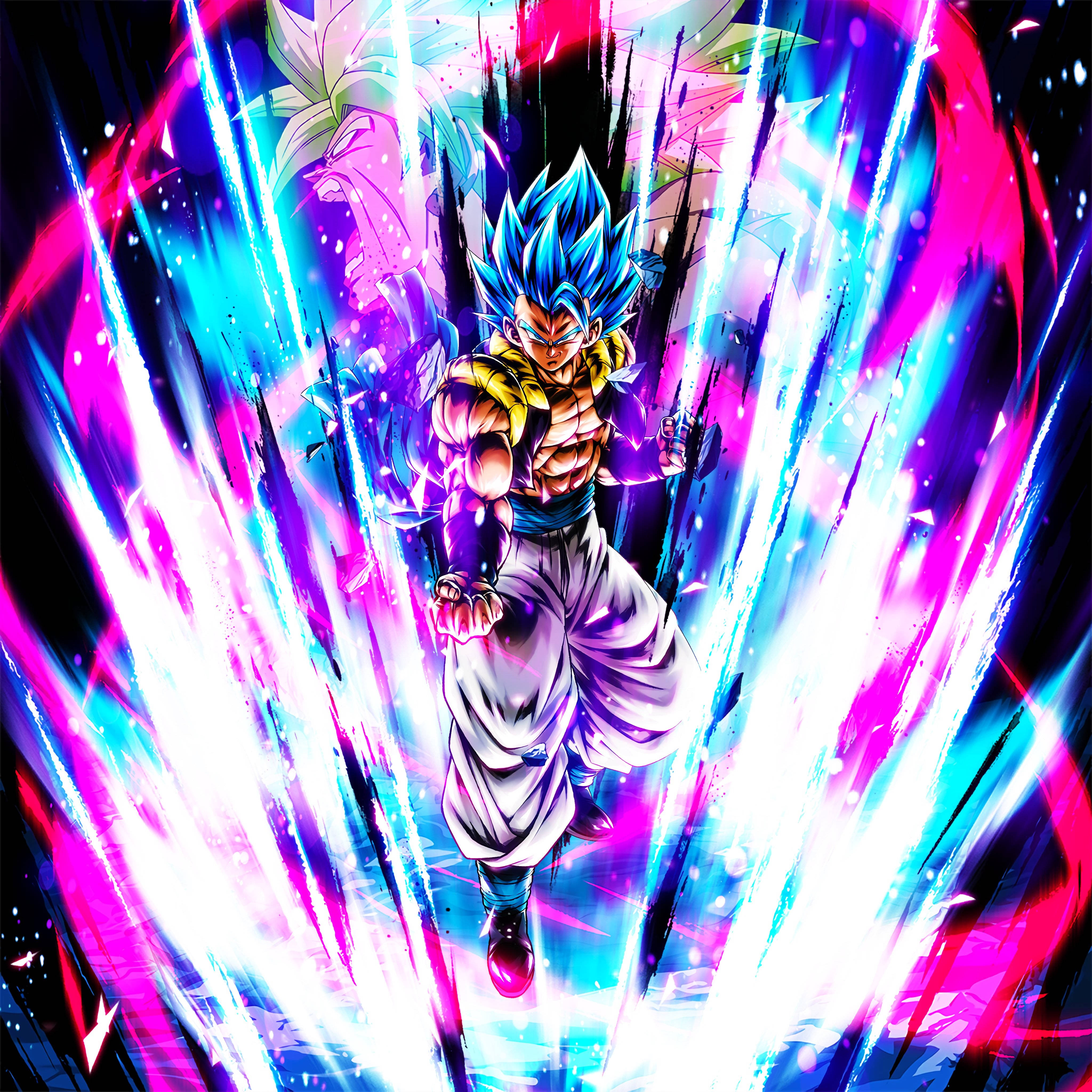 Gogeta With Glowing Lights Background