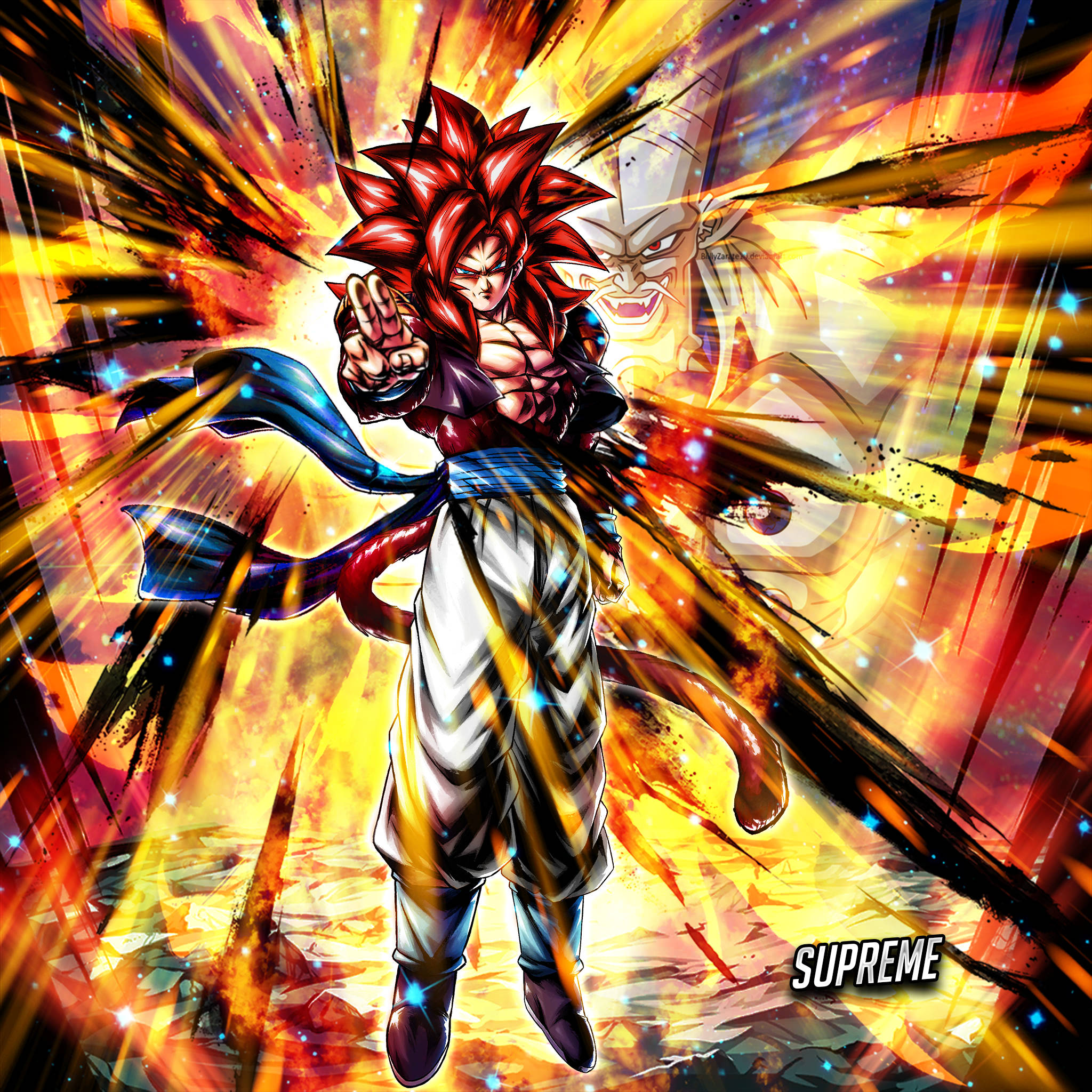 Gogeta With Red Hair Background
