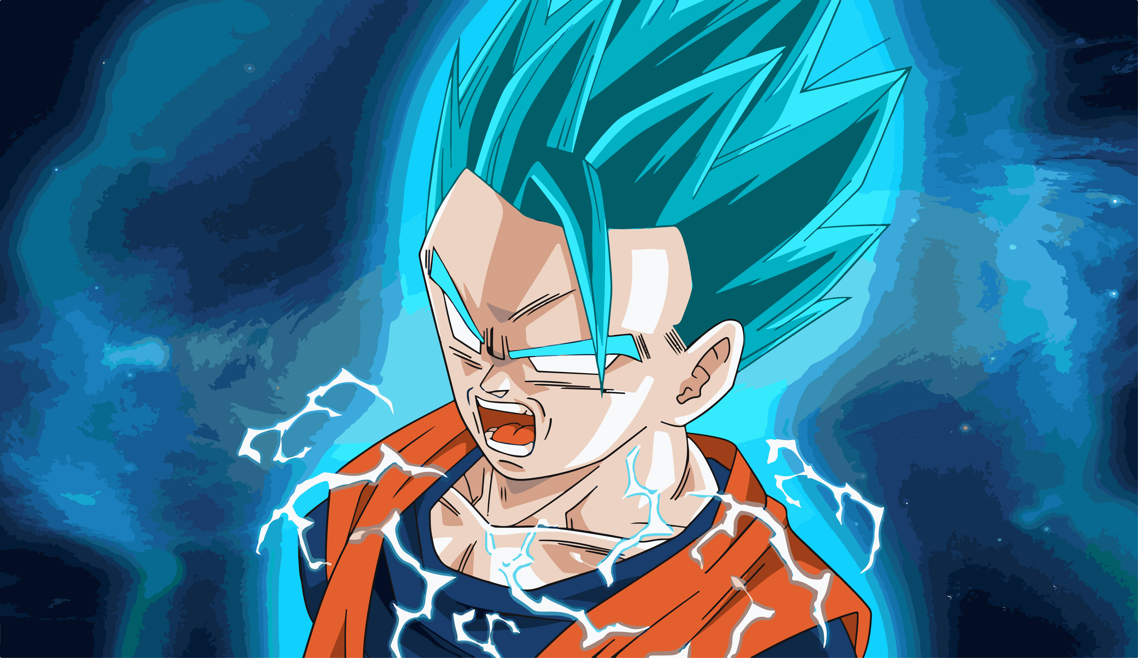Download Gohan Goku Super Saiyan Blue Wallpaper 