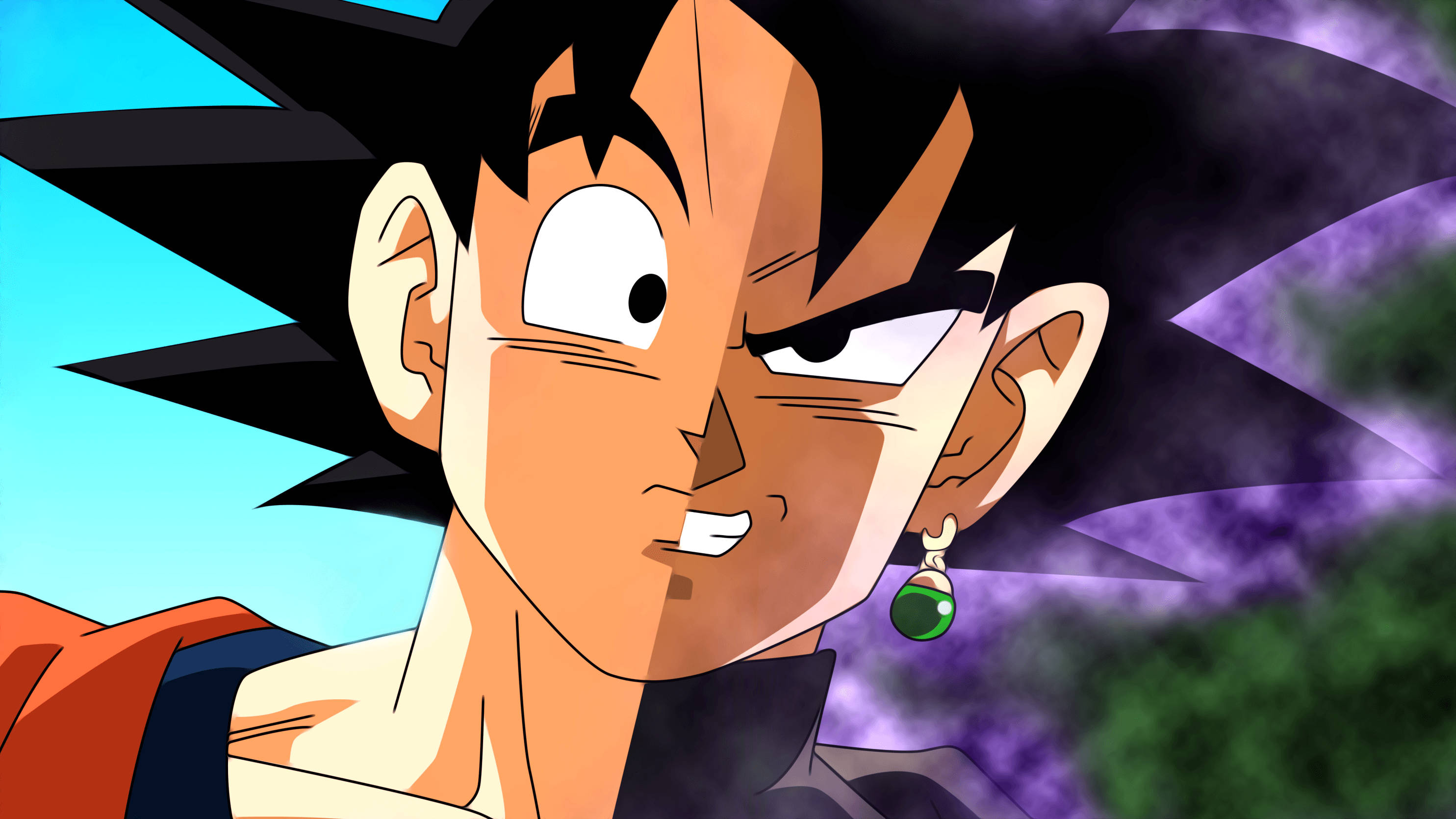 Goku And Goku Black Comparison Background