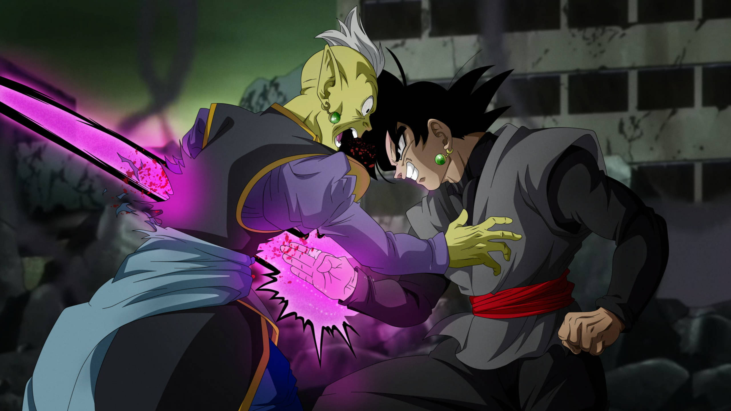 Goku Black Stabbing Gowasu Background