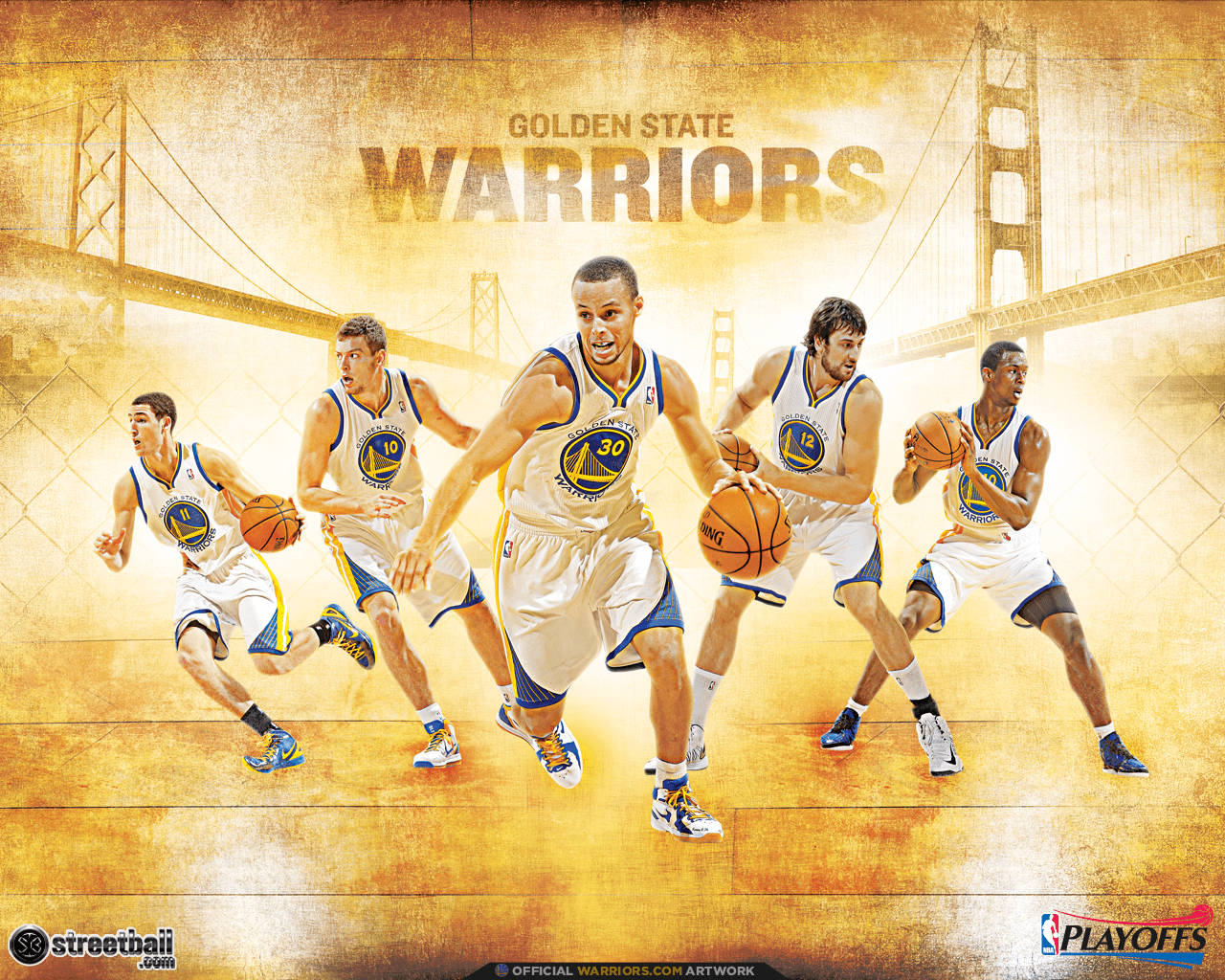 Golden State Warriors 2015 First Five Line-up Background