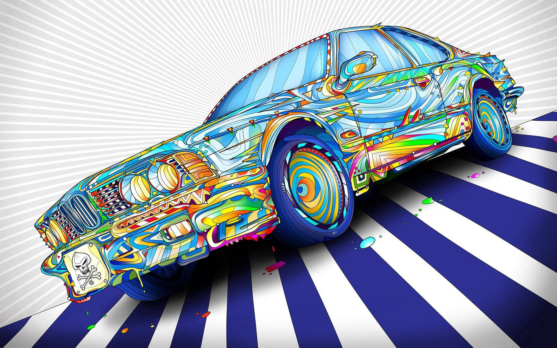 Graphic Art In Car Concept Background