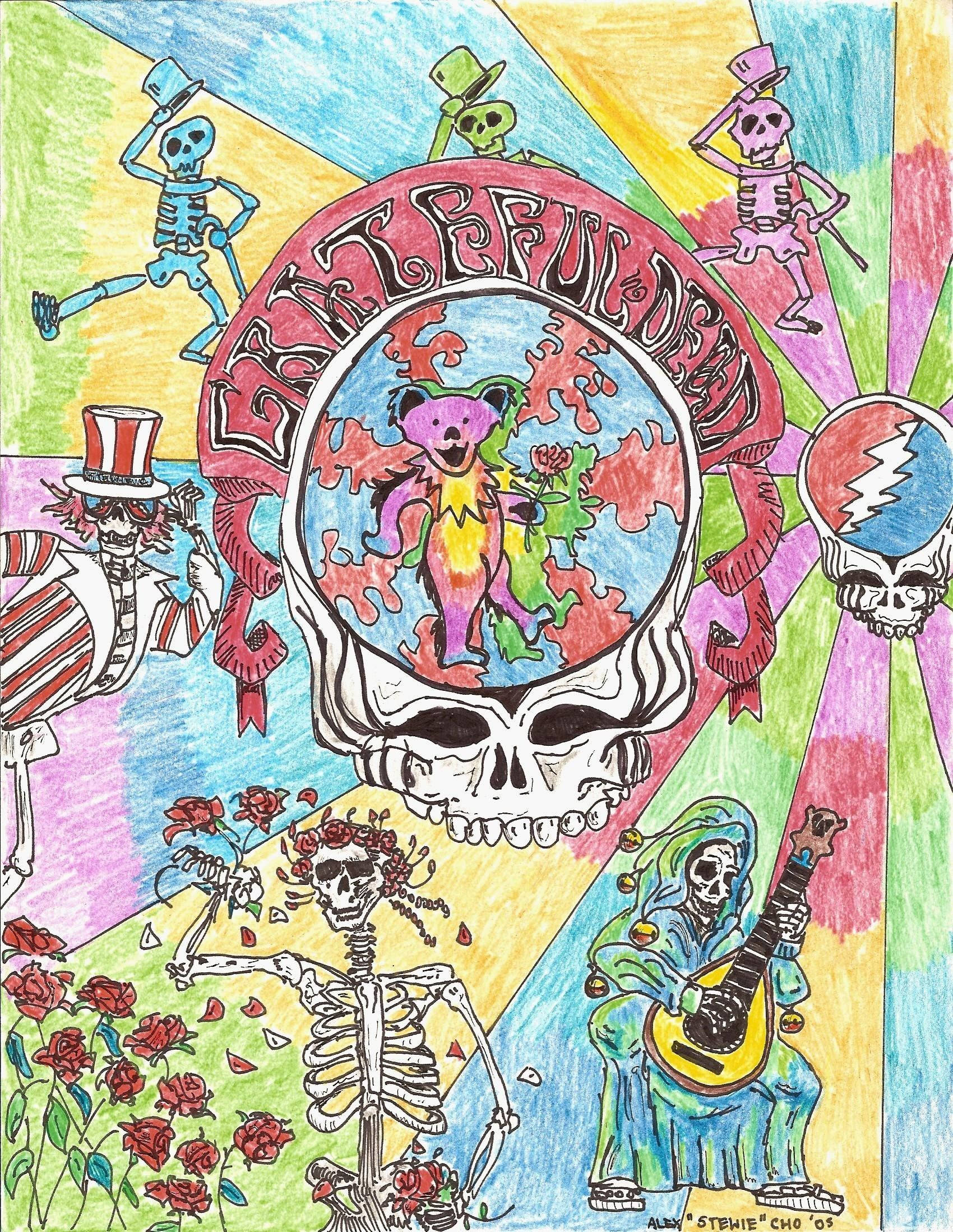 Grateful Dead Colorful Art Background