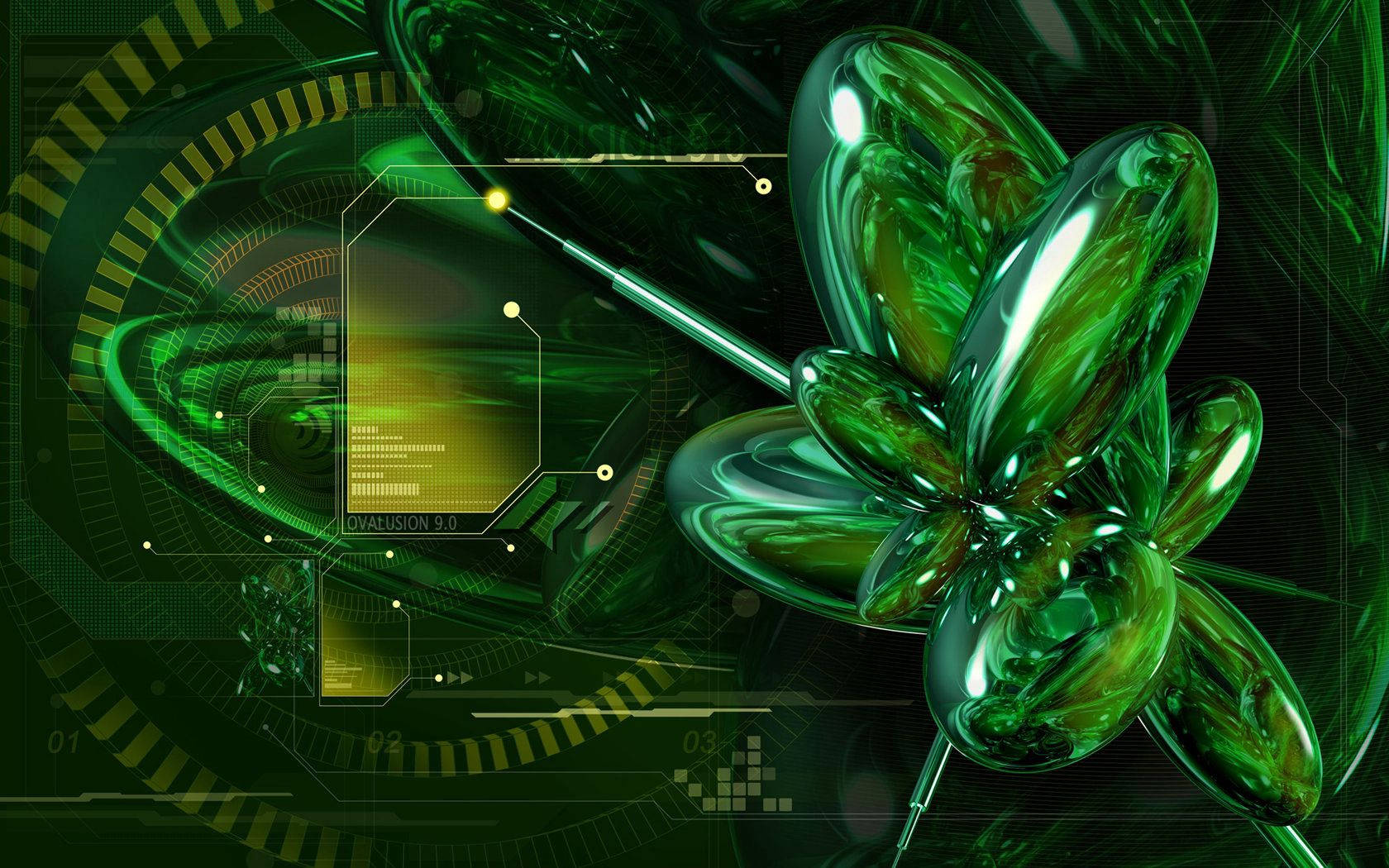 Green Abstract Digital Art Background