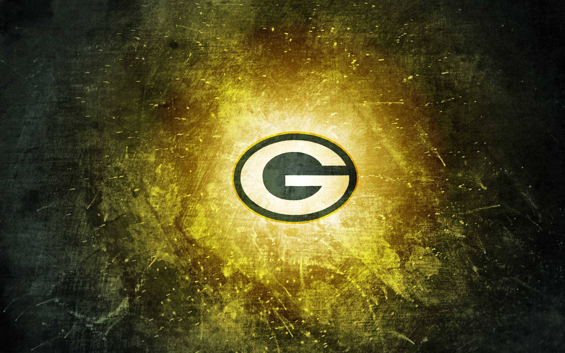 Green Bay Packers Golden Grunge Art Background