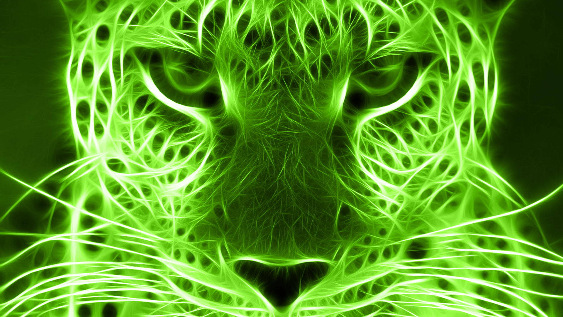 Green Cheetah Lights Background