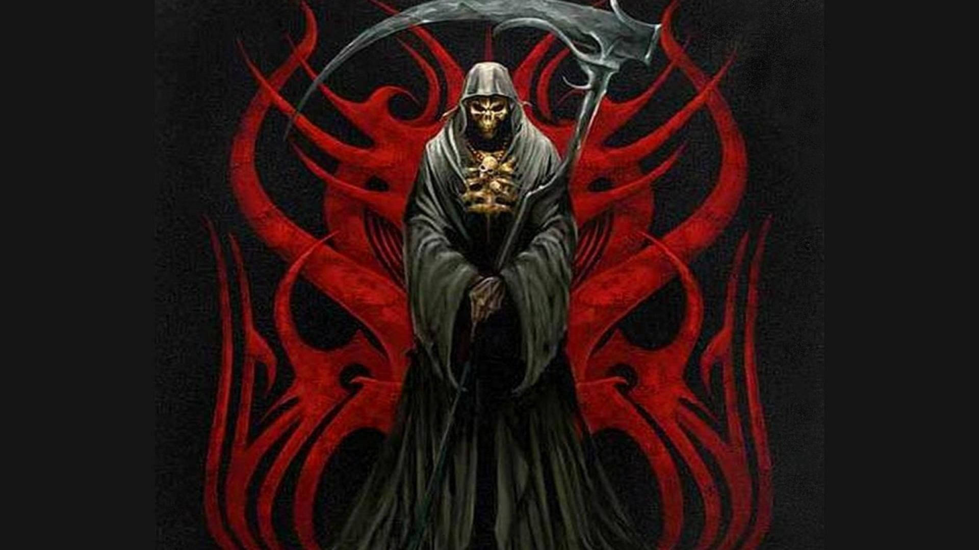Grim Reaper Red Demon Background