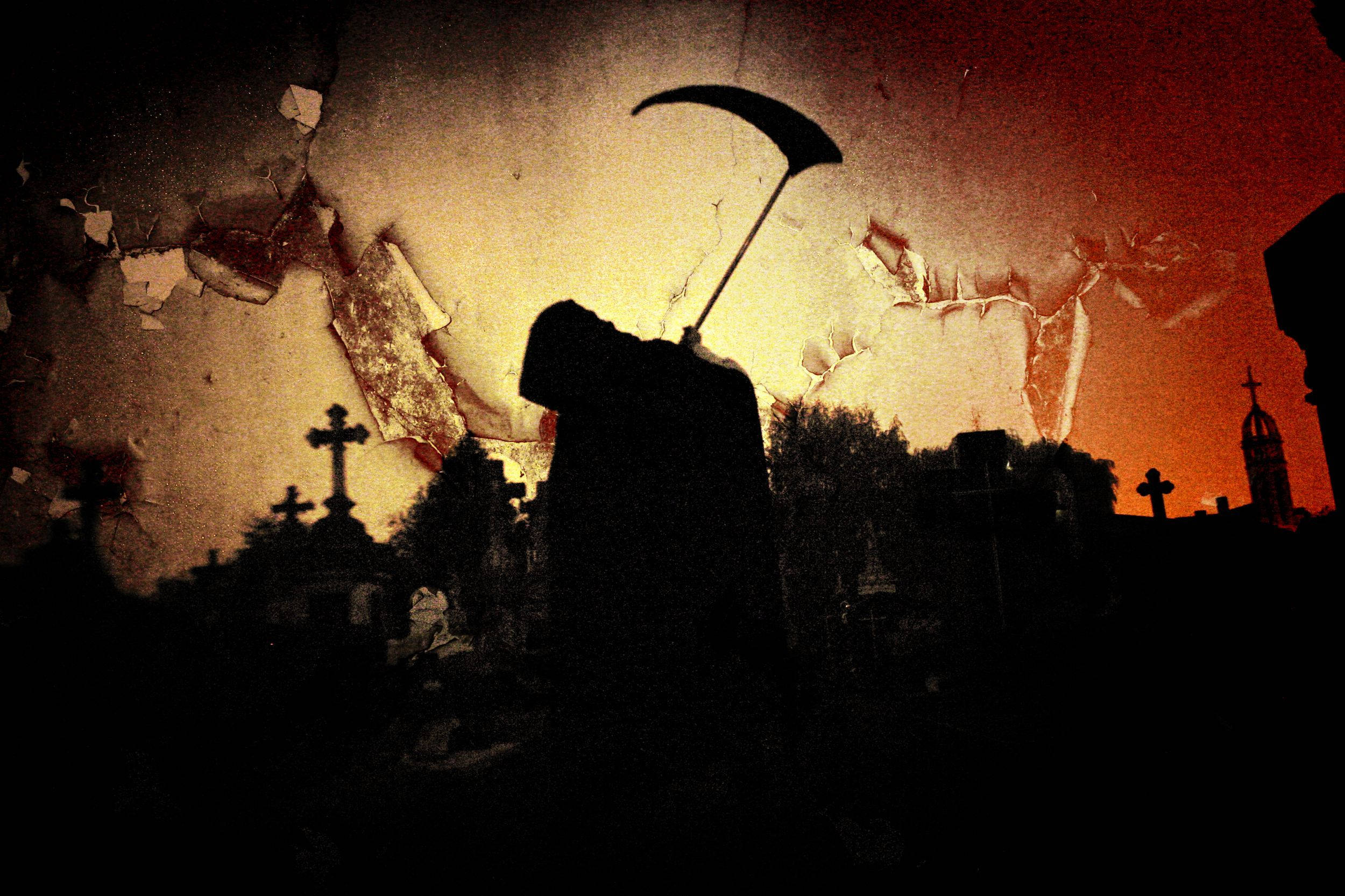 Grim Reaper Silhouette Art Background