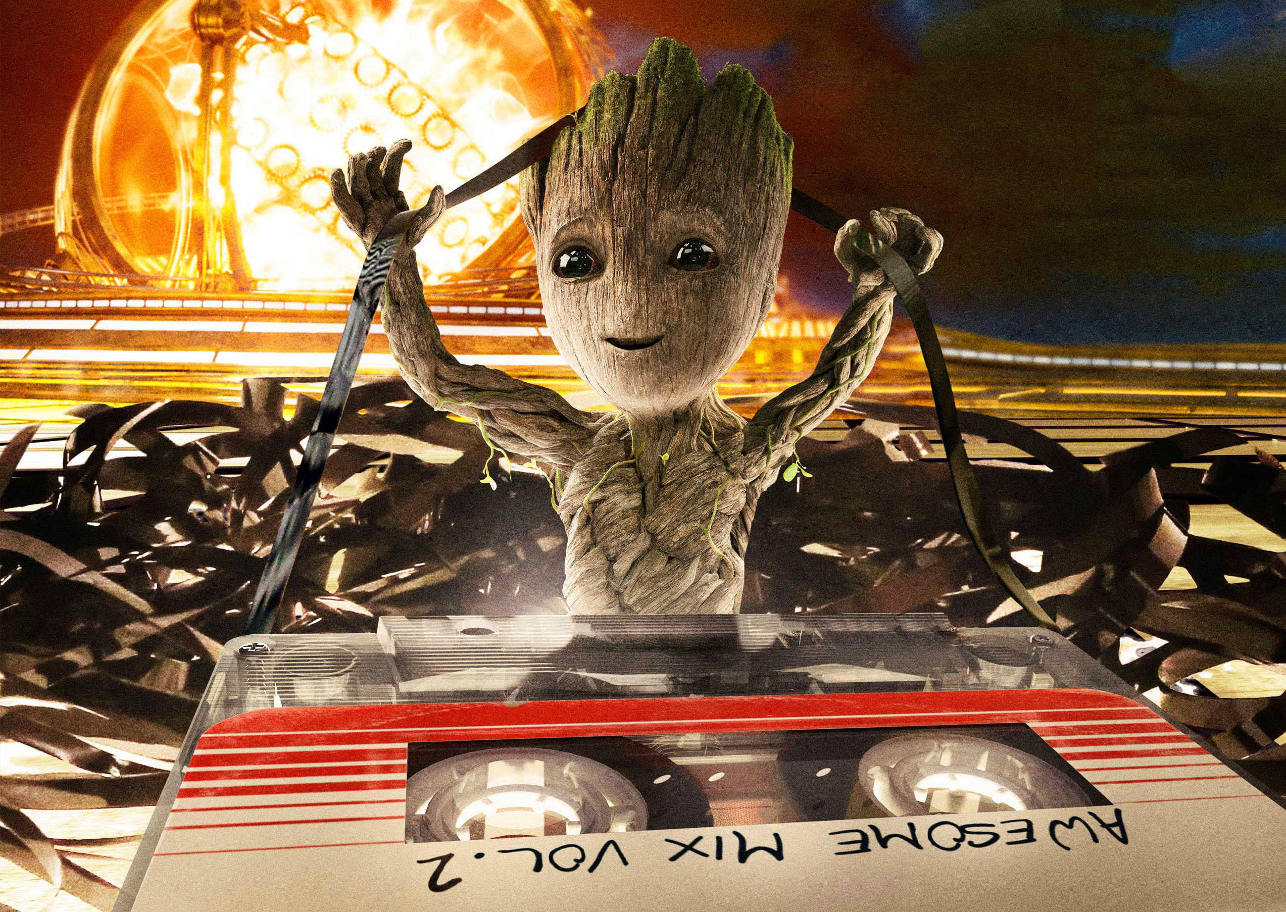 Download Groot Awesome Mix Vol. 2 Wallpaper 