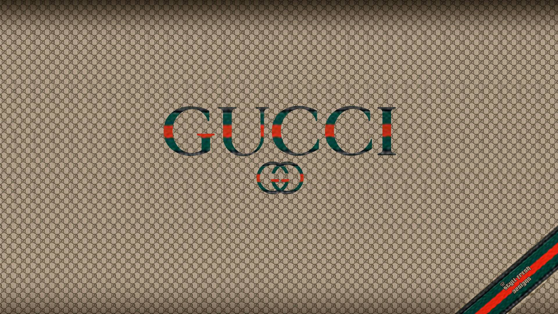 Gucci Logo On A Beige Background Background