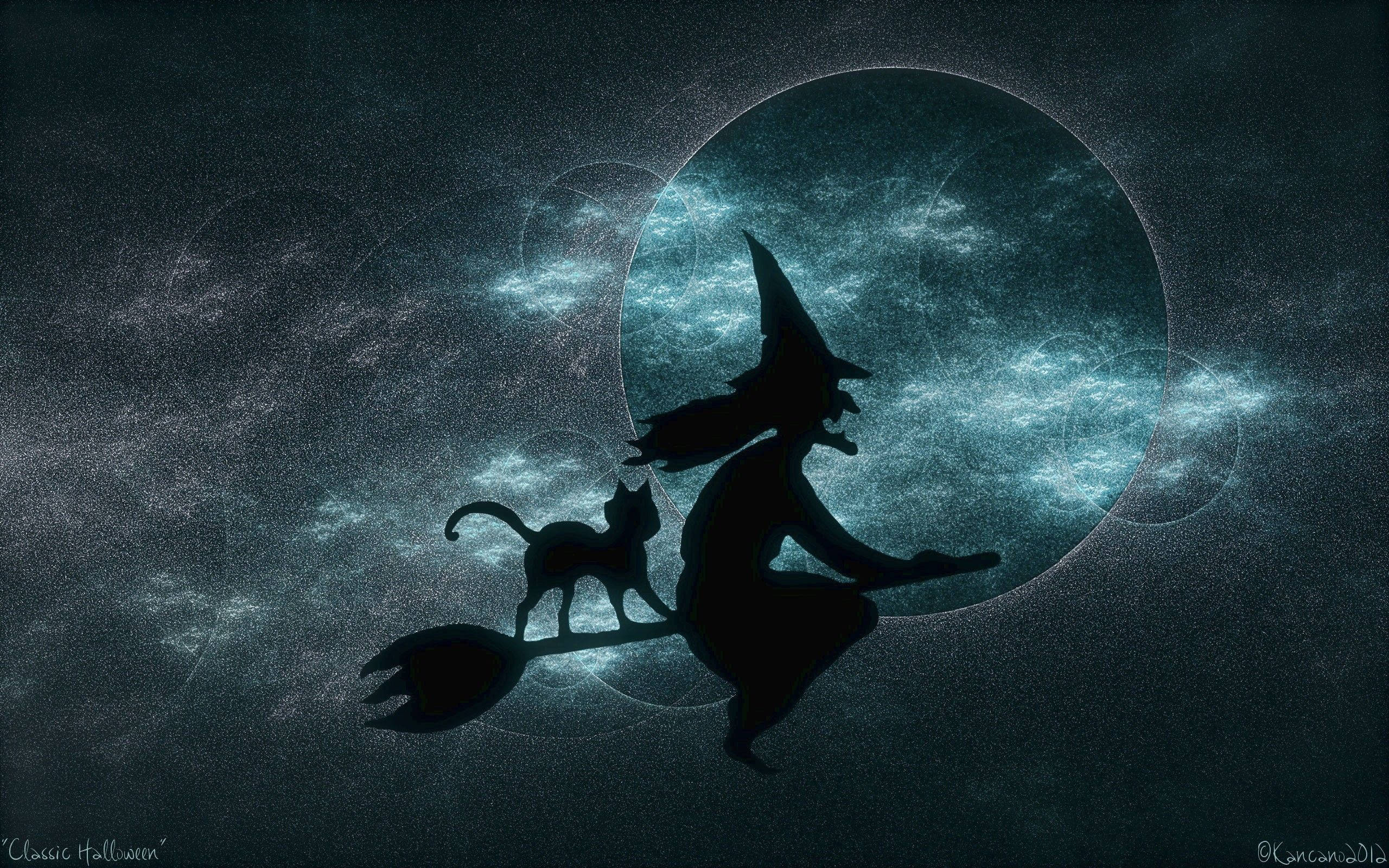 Halloween Witch Monochrome Background