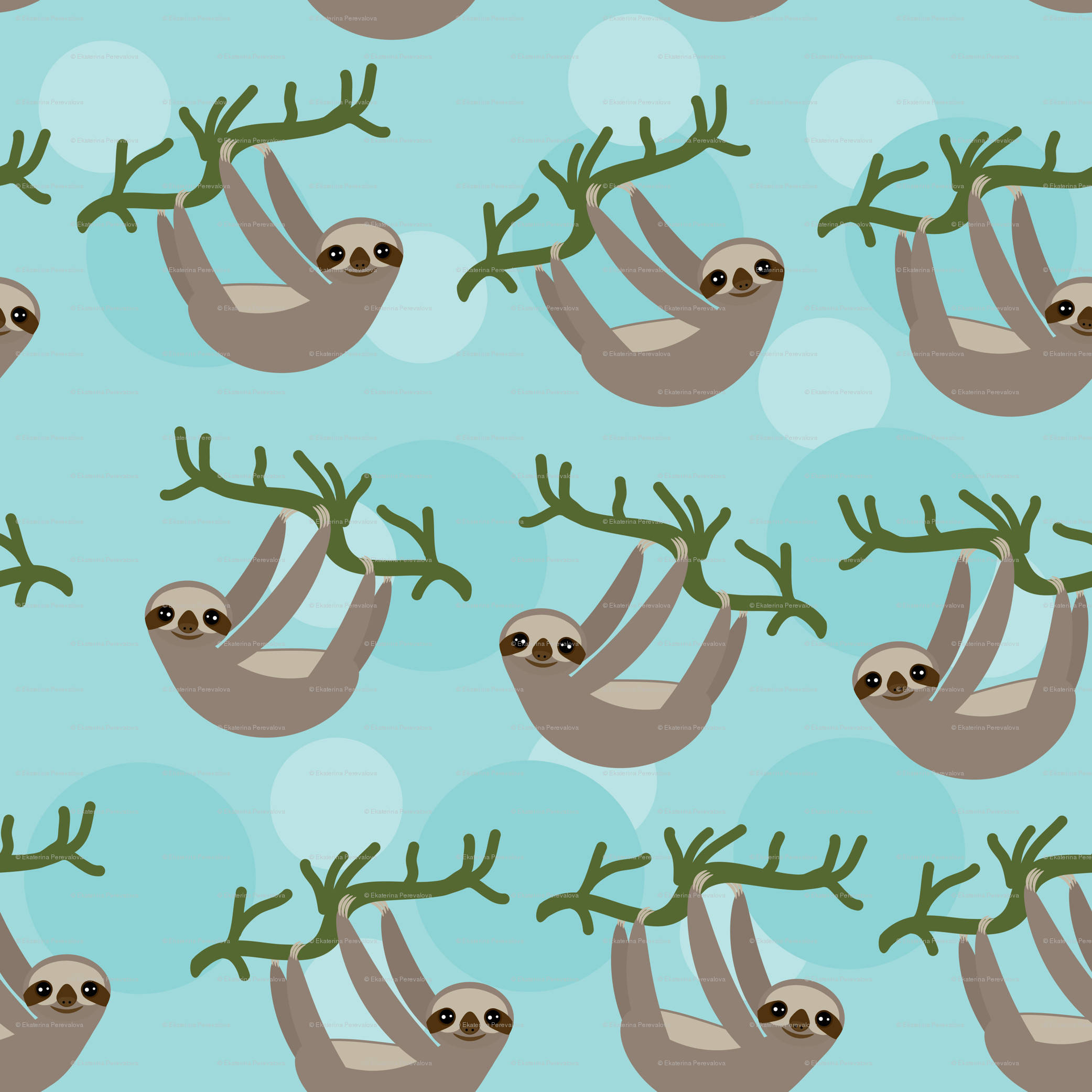Hanging Sloth Cartoon Background