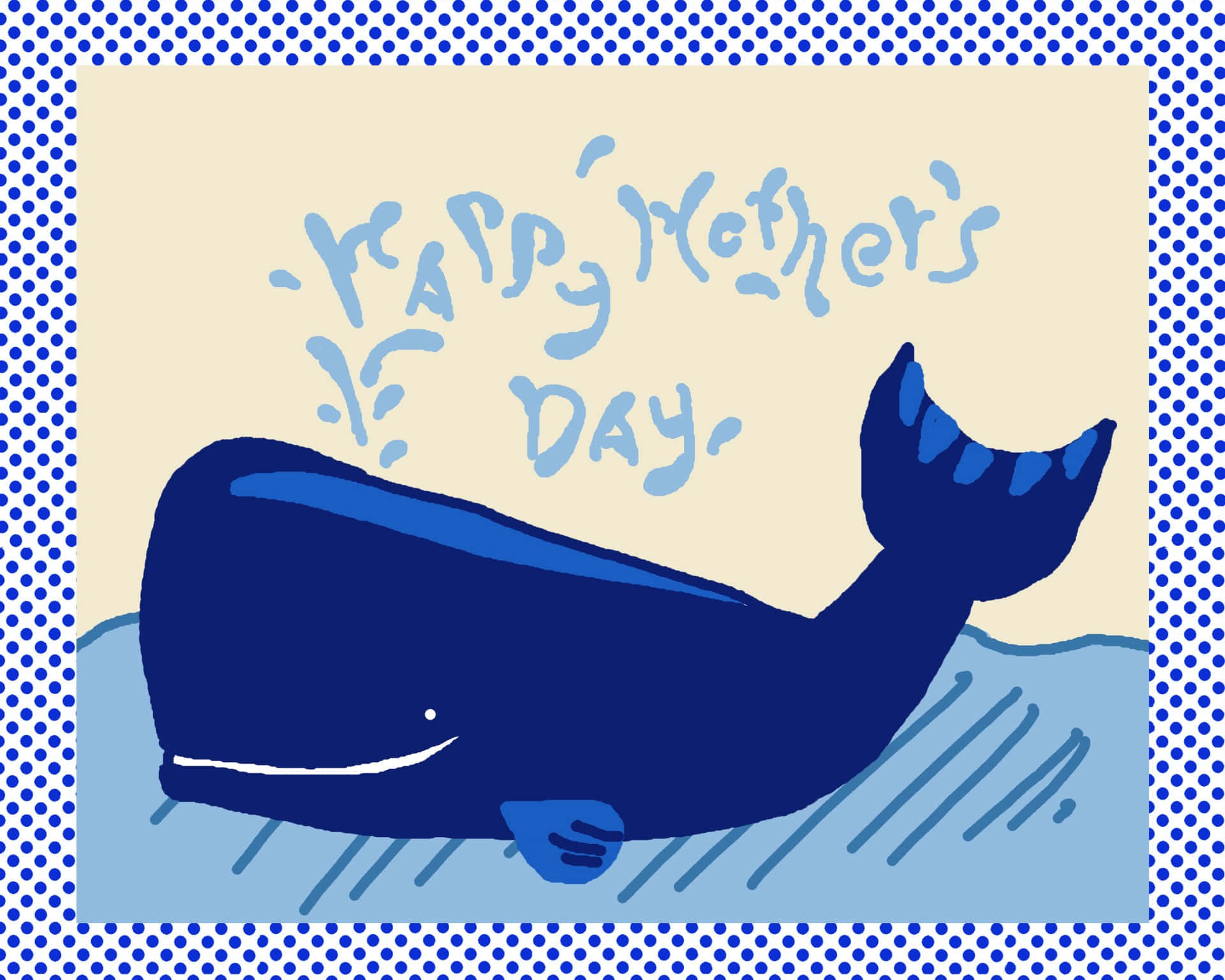 Открытка с китом с днем рождения