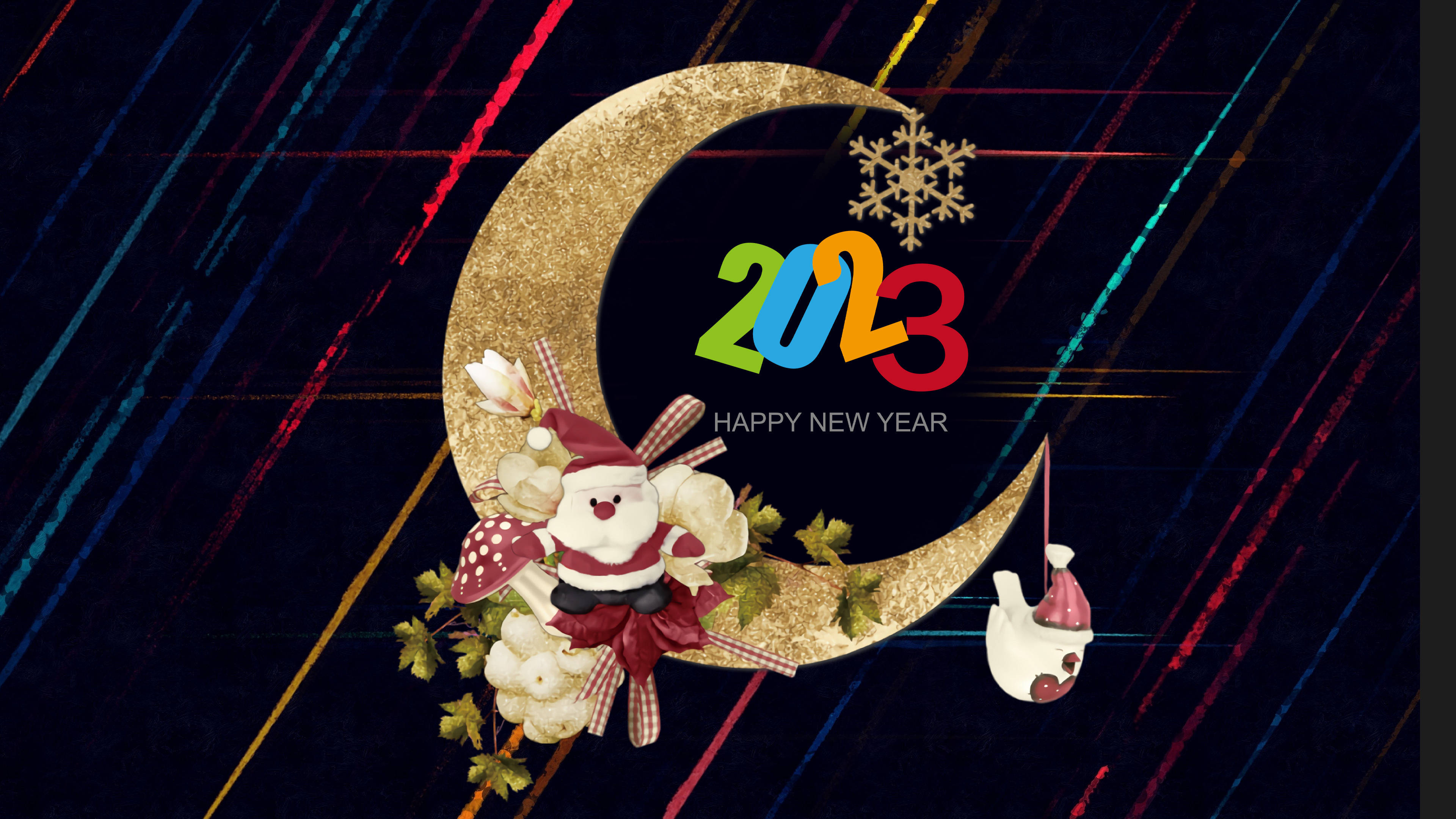 Download Happy New Year 2023 Crescent Moon Wallpaper